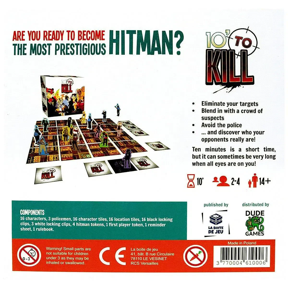 10' to Kill - Social Deduction Espionage Board Game for Family, and Adults (2-4 Players, Ages 12+) - Dude Games - Image 3