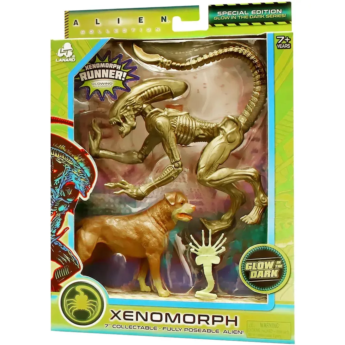 Alien Collection - Runner Xenomorph, Spike & Facehugger Action Figure Set (7", Special Edition) - Lanard Toys - Glow in the Dark Series