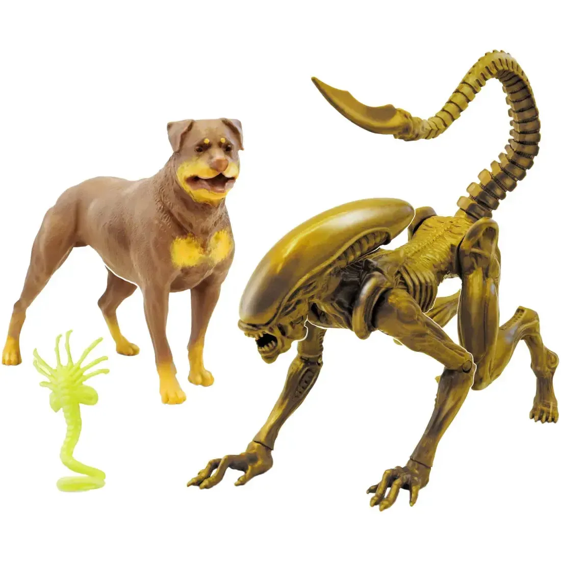 Alien Collection - Runner Xenomorph, Spike & Facehugger Action Figure Set (7", Special Edition) - Lanard Toys - Glow in the Dark Series - Image 2