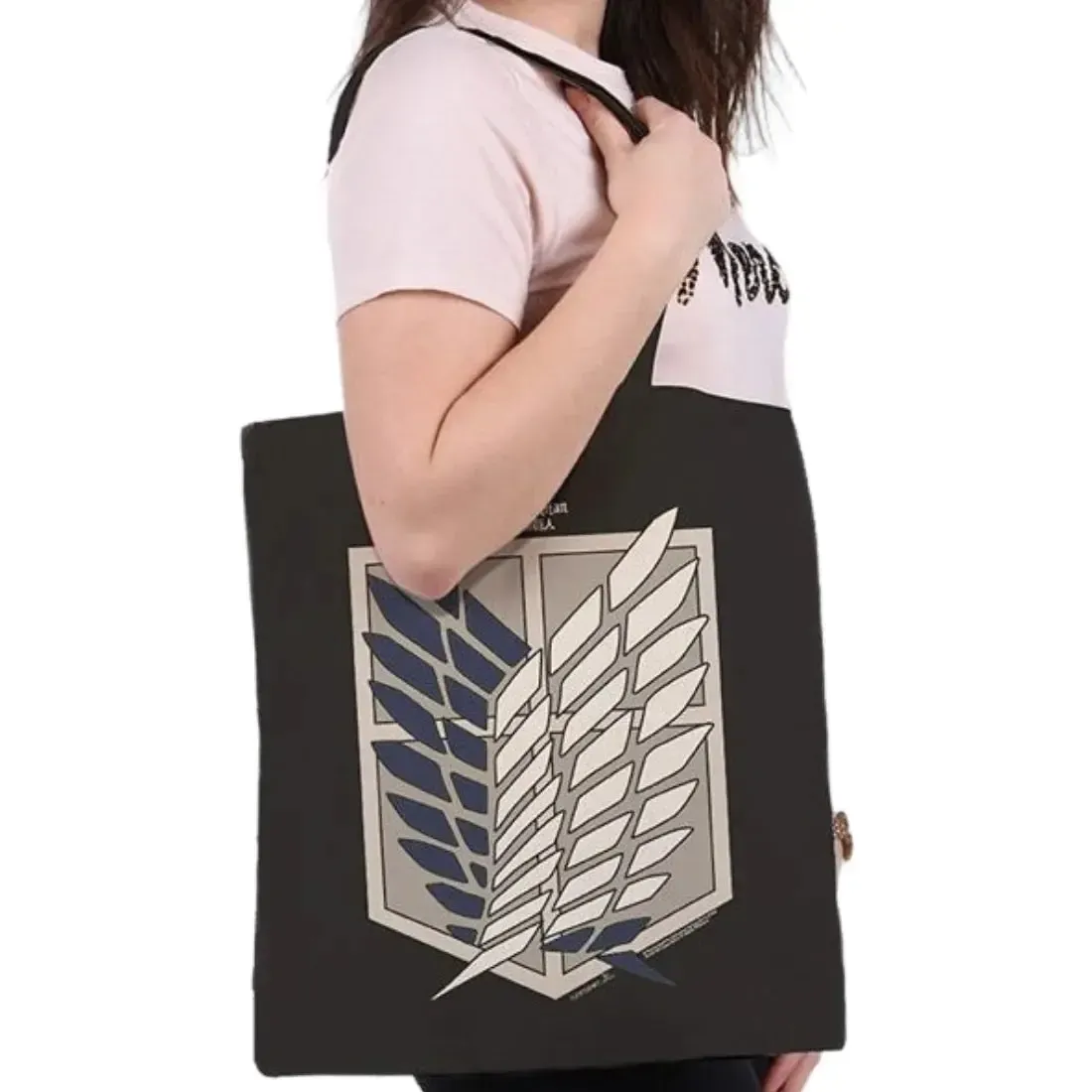 Attack on Titan - Scout Regiment Symbol Black Tote Bag (Cotton) - ABYstyle - Image 2
