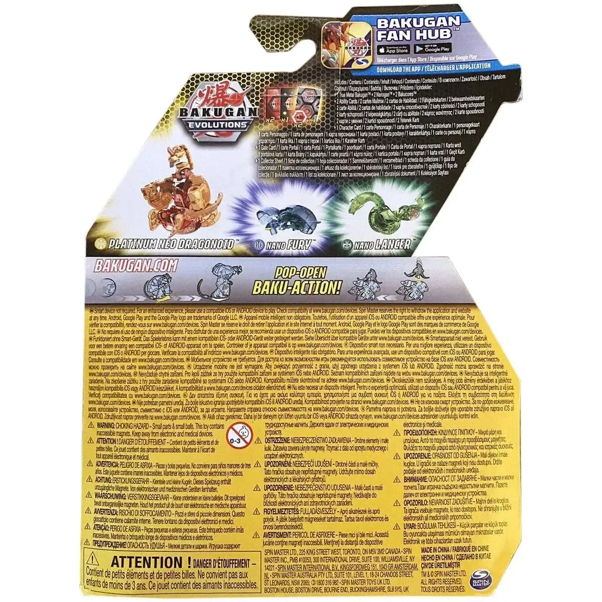 Bakugan: Evolutions - Neo Dragonoid with Nano Fury and Nano Lancer Platinum Power Up Pack - Spin Master - True Metal Series - Image 3
