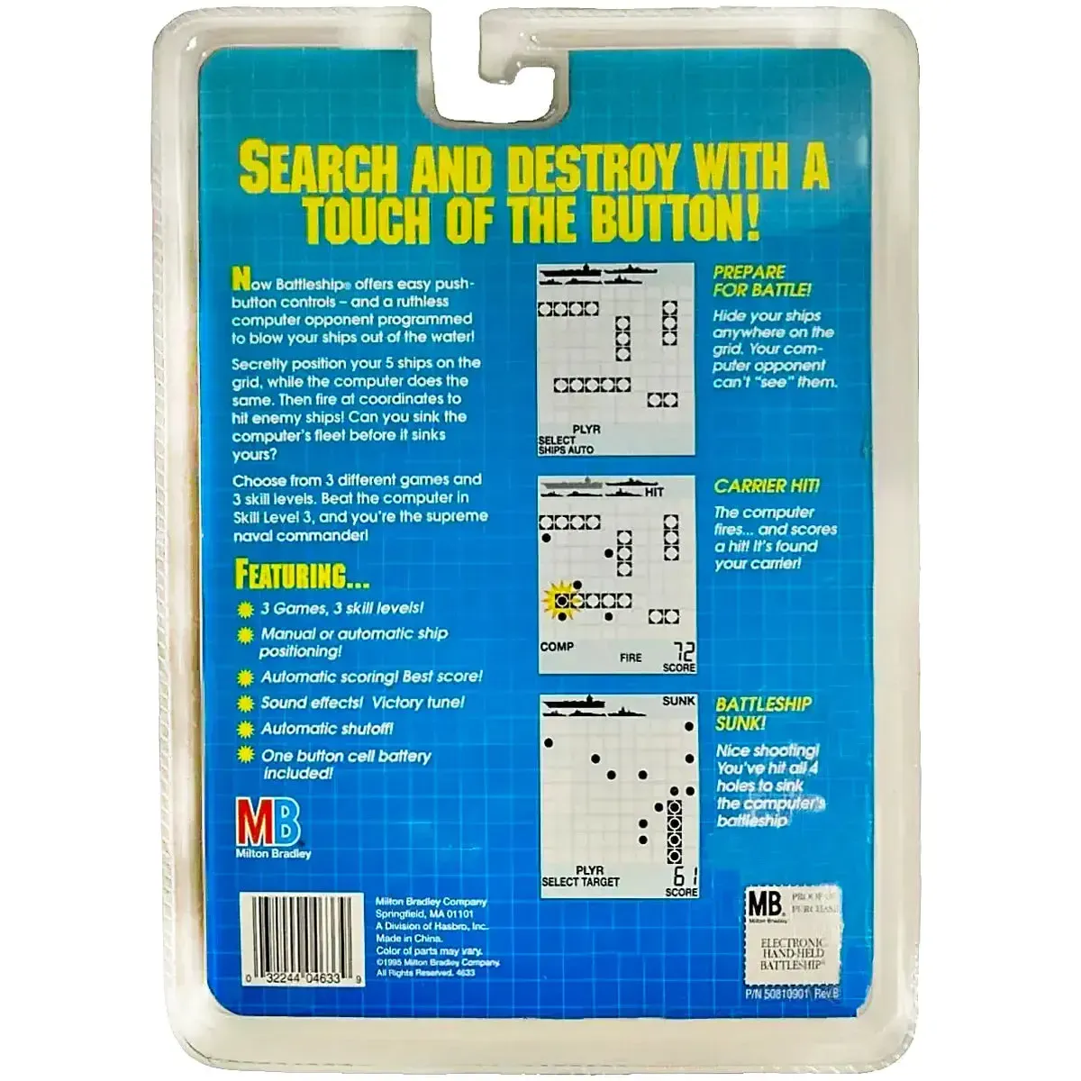 Battleship - Electronic Handheld Game - Milton Bradley - (1995) - Image 3