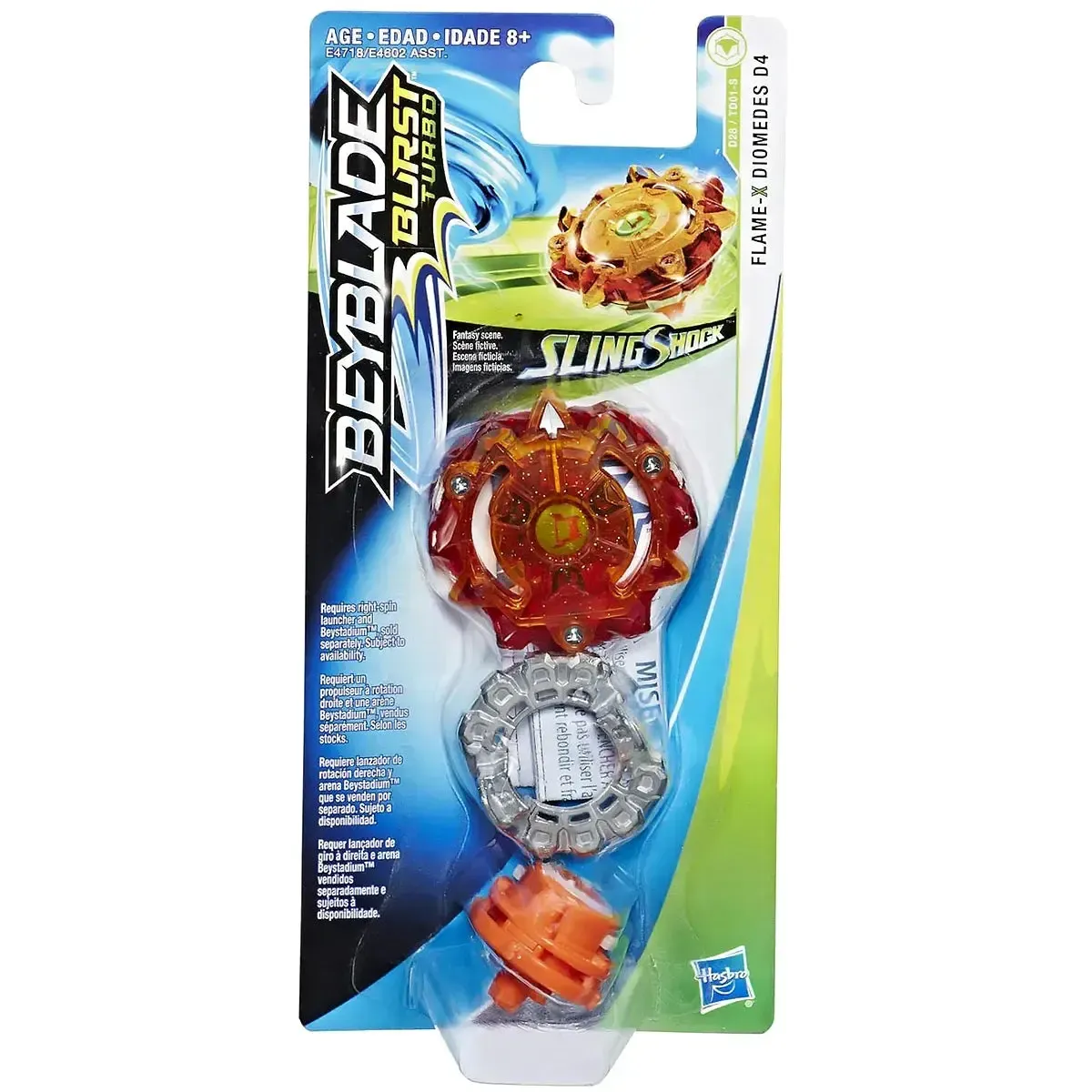 Beyblade Burst Turbo - Flame-X Diomedes D4 Spinning Battle Top Toy - Hasbro - Slingshock Series
