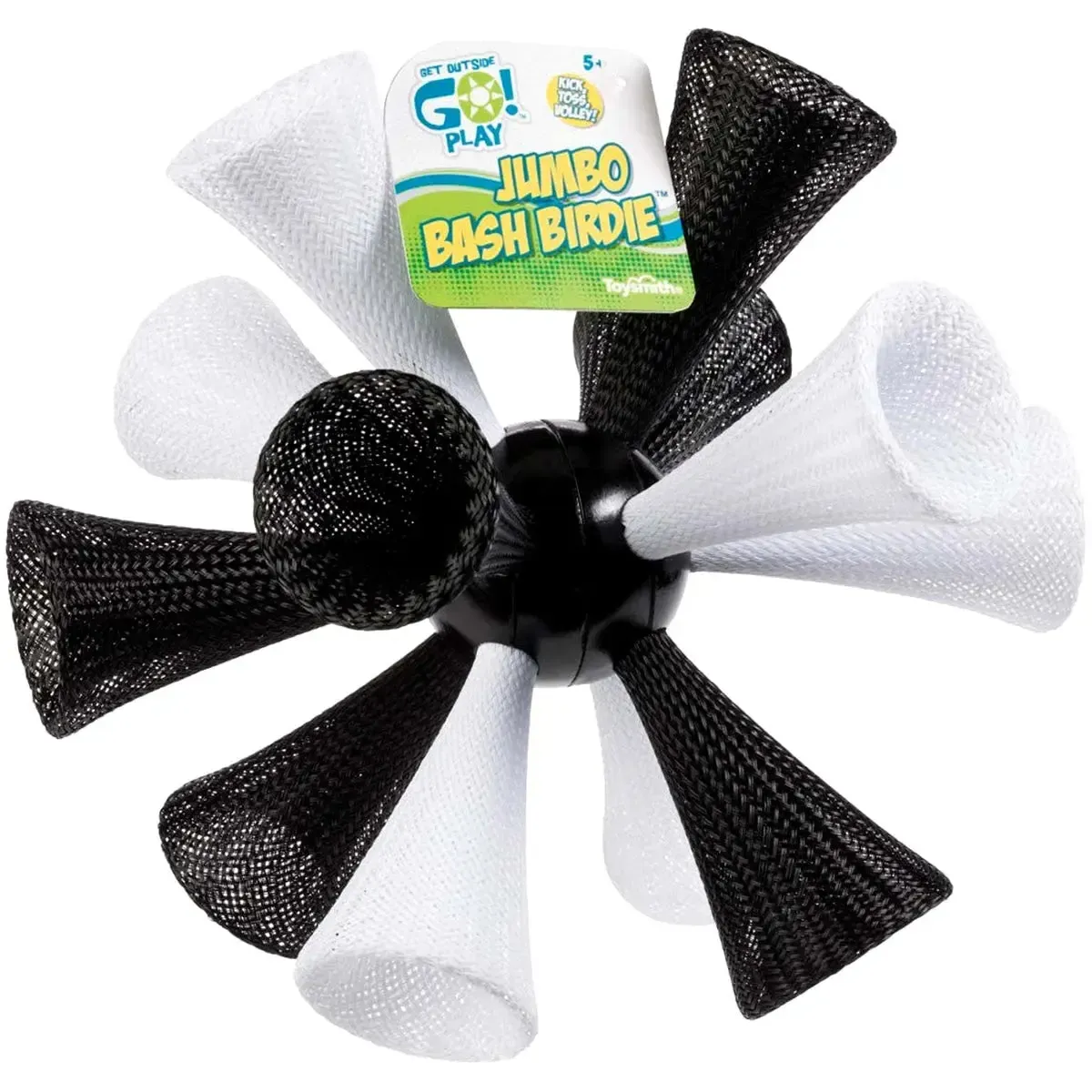 Black/White Jumbo Bash Birdie Shuttlecock Toy (8.5") - Toysmith