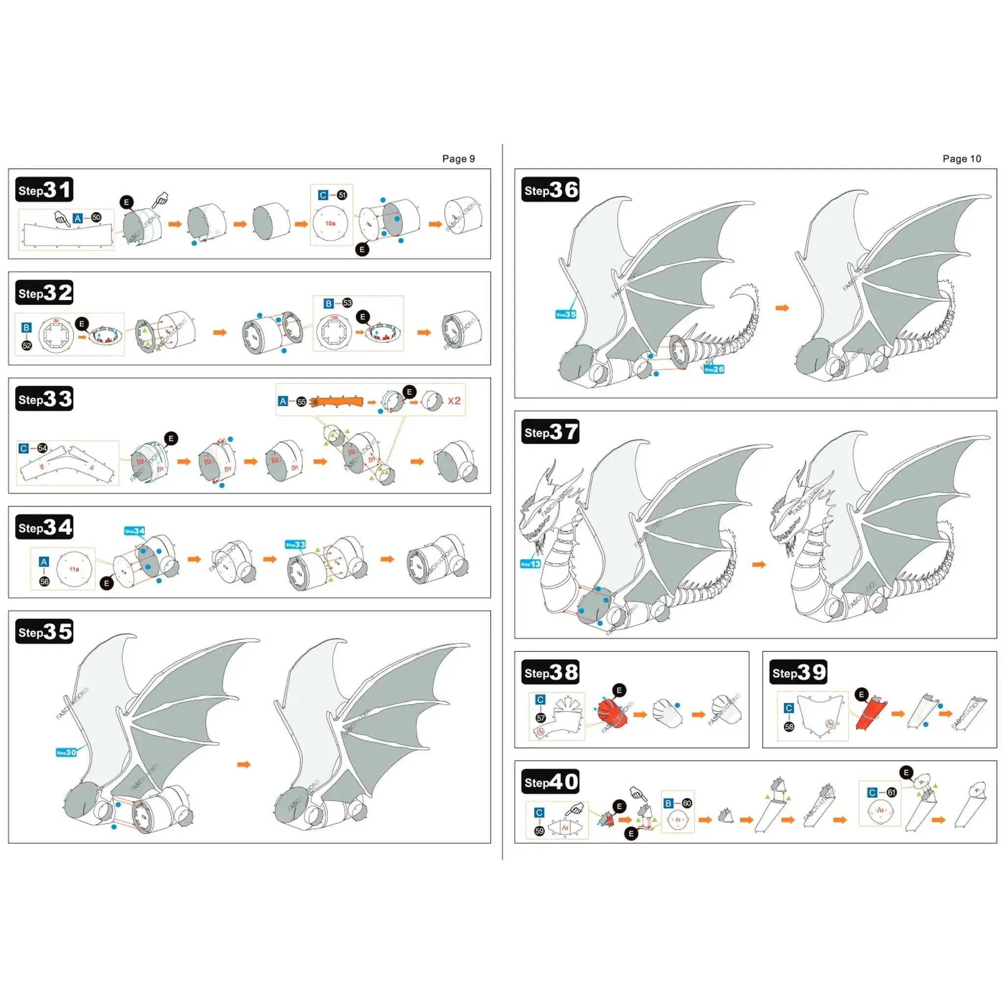 Blue Dragon Figure Model Kit (Steel, Hard Difficulty) - Fascinations - Metal Earth Premium Series - (2023) - Image 11