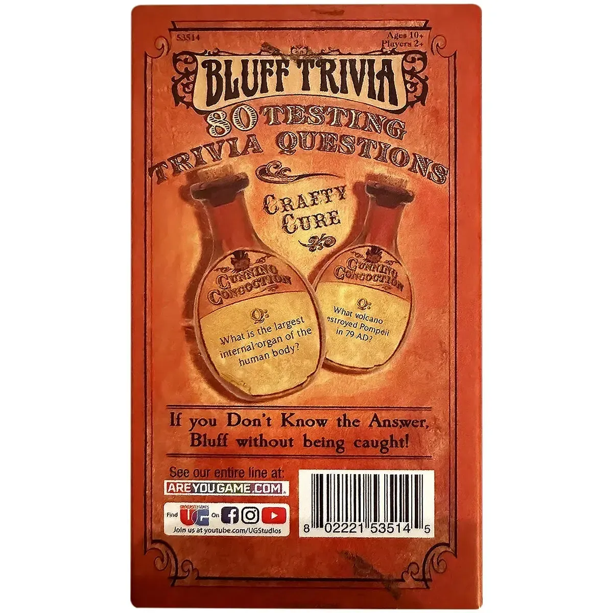 Clarendon's Cunning Concoction Bluff Trivia - Bluffing Vintage Card Game for Family and Adults (2+ Players, Age 10+) - University Games - Front Porch Classics Series - Image 3