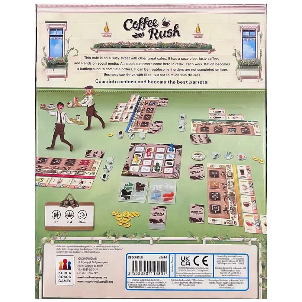 Coffee Rush: The Base Game - Competitive Coffee Board Game for Family, Adults, and Children (2-4 Players, Ages 8+) - Korea Board Games - Image 3
