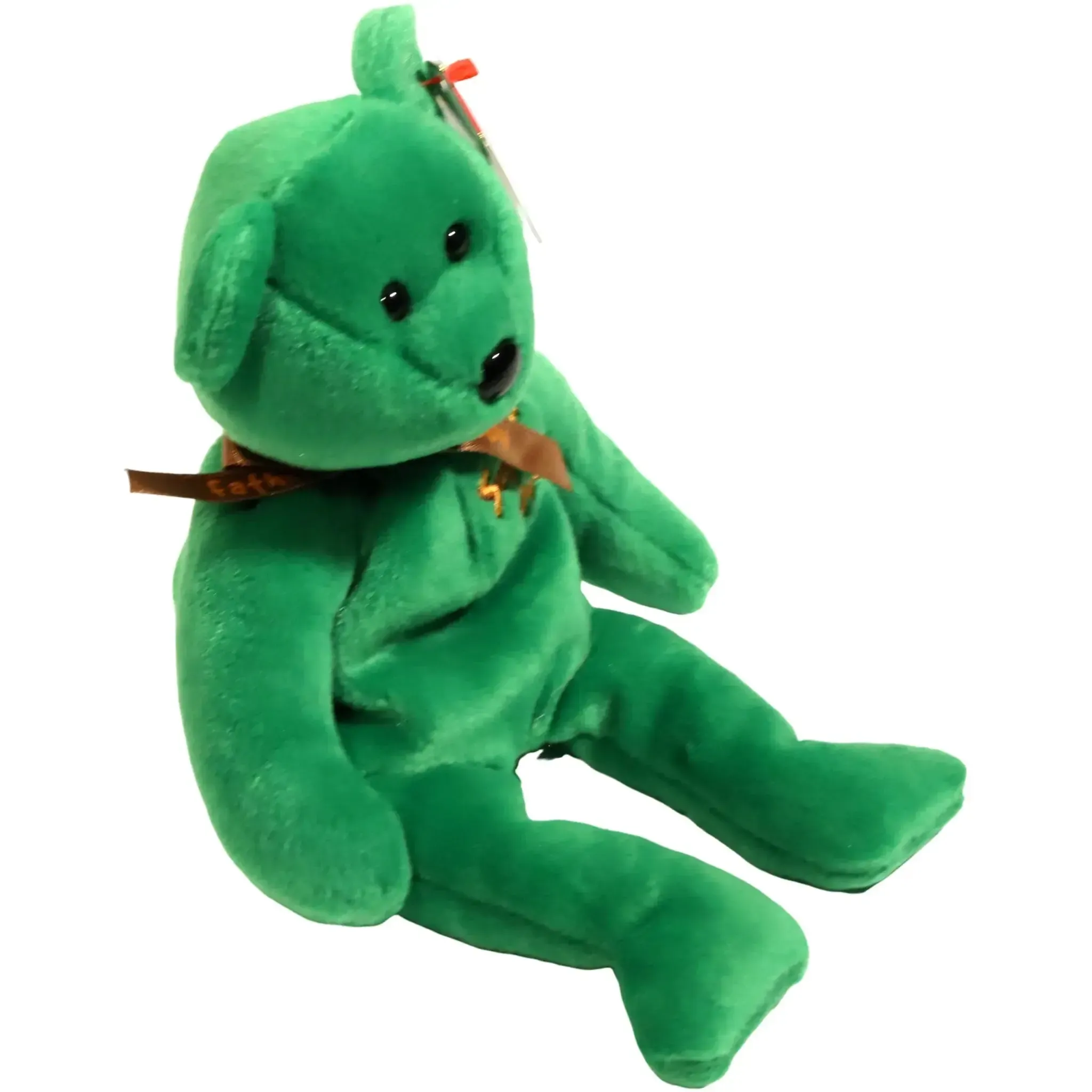 Dad-e the Super Dad Green Bear Plush (8") - Ty - Original Beanie Babies Series (2004) - Image 4