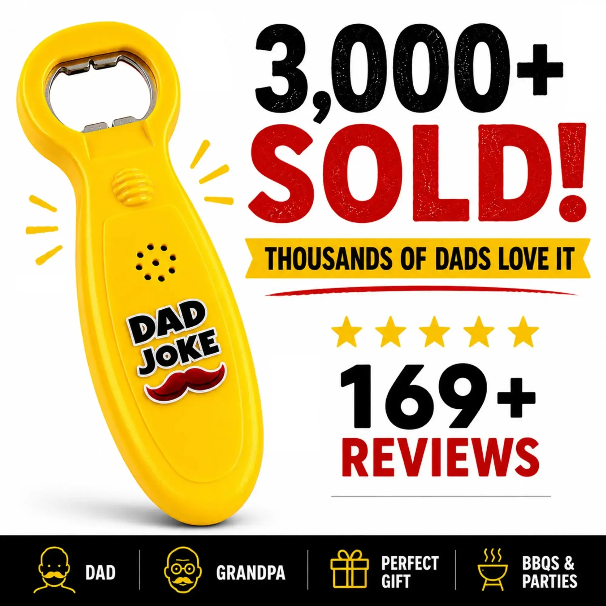 Dad Joke Bottle Opener | Funny Dad Jokes Gift for Dad | Fathers Day Gifts, Dad Birthday Gift from Daughter Son | Gag Gifts for Men, White Elephant Gifts for Adults - Image 5