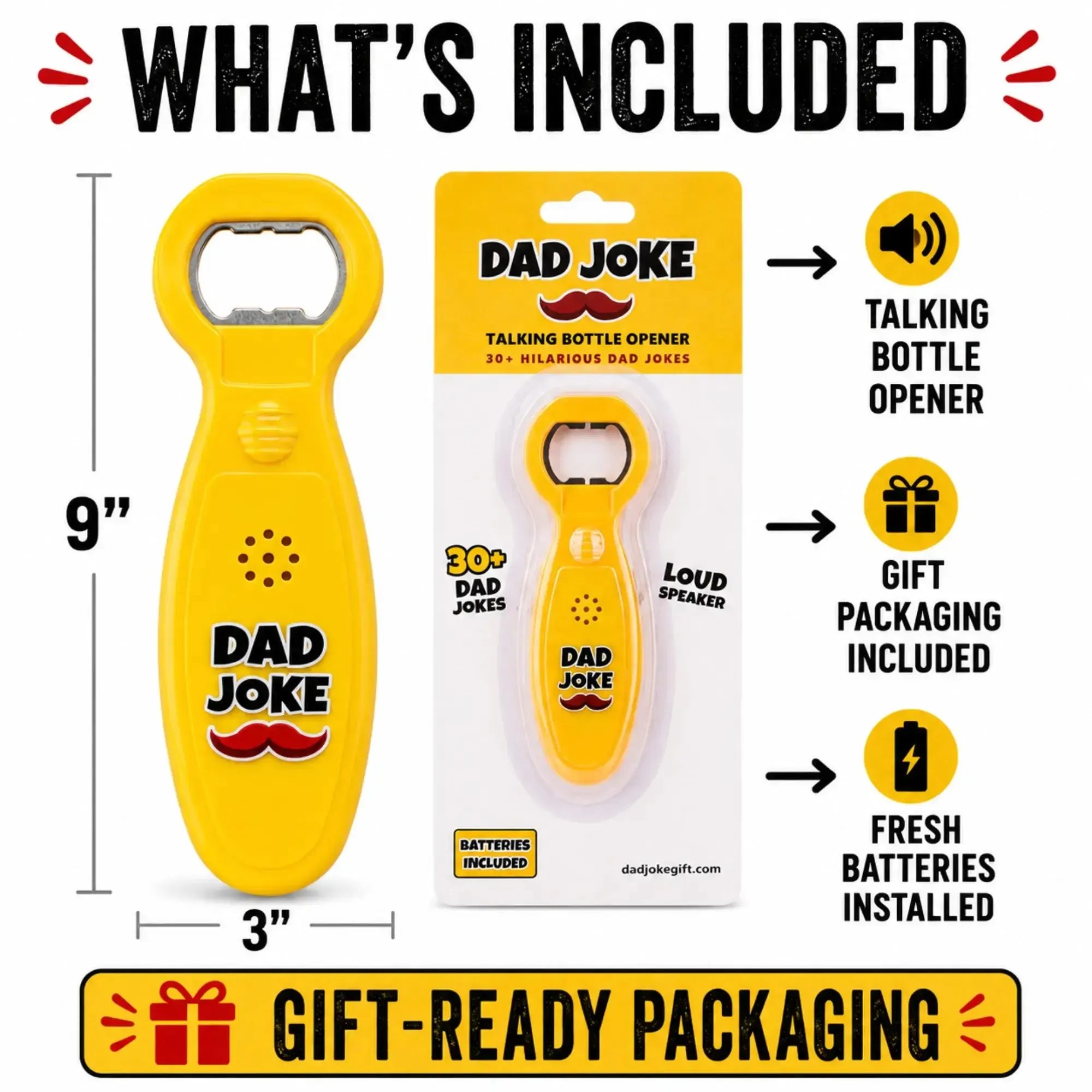 Dad Joke Bottle Opener | Funny Dad Jokes Gift for Dad | Fathers Day Gifts, Dad Birthday Gift from Daughter Son | Gag Gifts for Men, White Elephant Gifts for Adults - Image 7