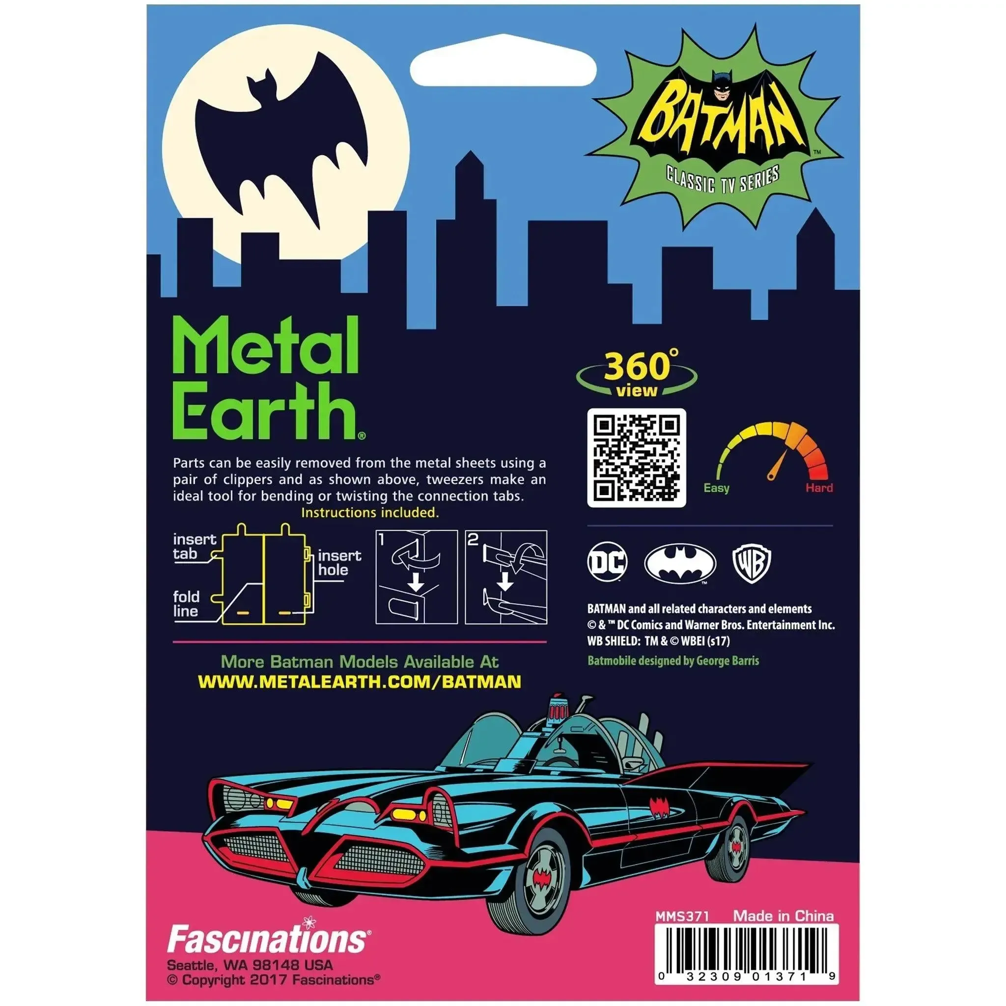 DC Comics [Batman Classic TV Series] - Batmobile Figure Model Kit (Steel, Moderate Difficulty) - Fascinations - Metal Earth Series - (2024) - Image 3