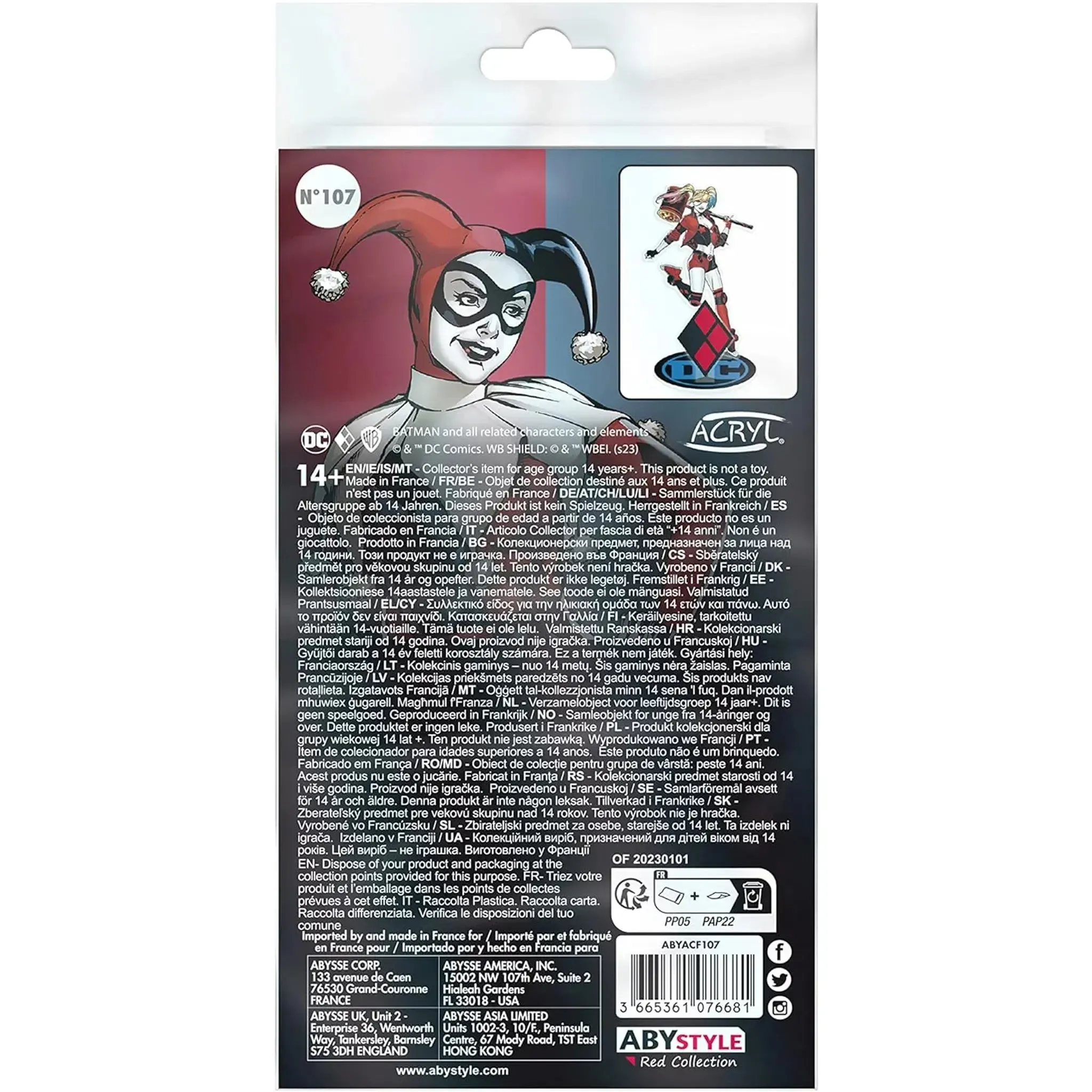 DC Comics [Batman] - Harley Quinn Standee Figure (3.75" Acrylic) - ABYstyle - Acryl Series - Image 3