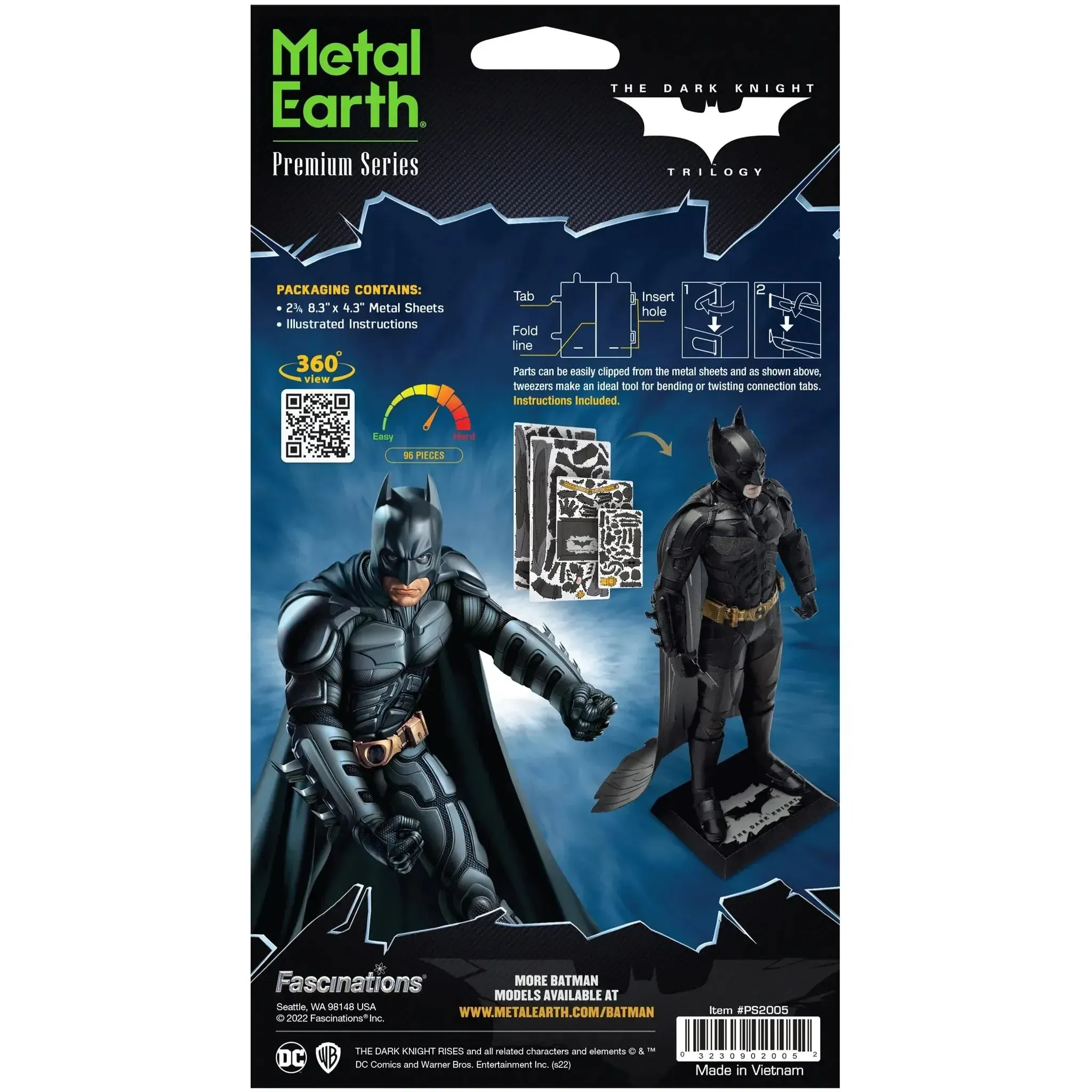 DC Comics [Batman: The Dark Knight Trilogy] - Batman 3D Figure Model Kit (Steel, Hard Difficulty) - Fascinations - Metal Earth Premium Series - (2023) - Image 3