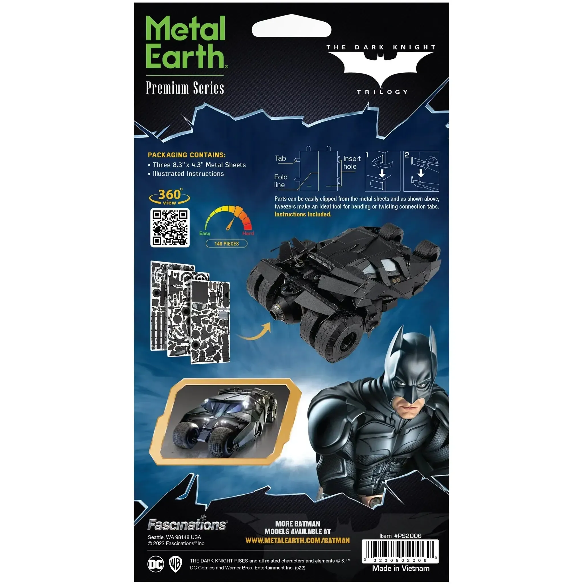 DC Comics [Batman: The Dark Knight Trilogy] - Batman Tumbler Vehicle 3D Figure Model Kit (Steel, Hard Difficulty) - Fascinations - Metal Earth Premium Series - (2024) - Image 3