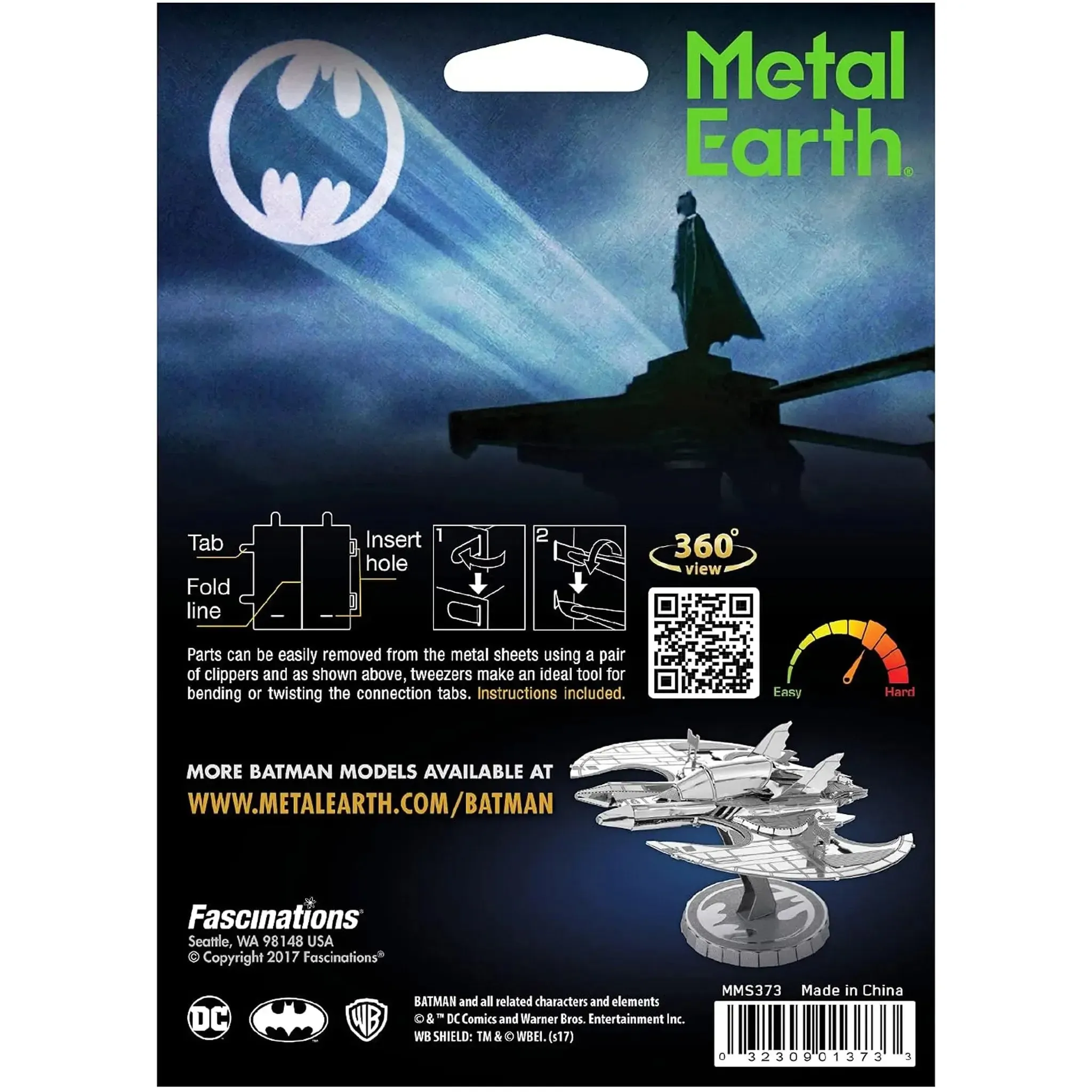 DC Comics [Batman] - Unpainted Batwing Figure Model Kit (Steel, Challenging Difficulty) - Fascinations - Metal Earth Series - Image 3