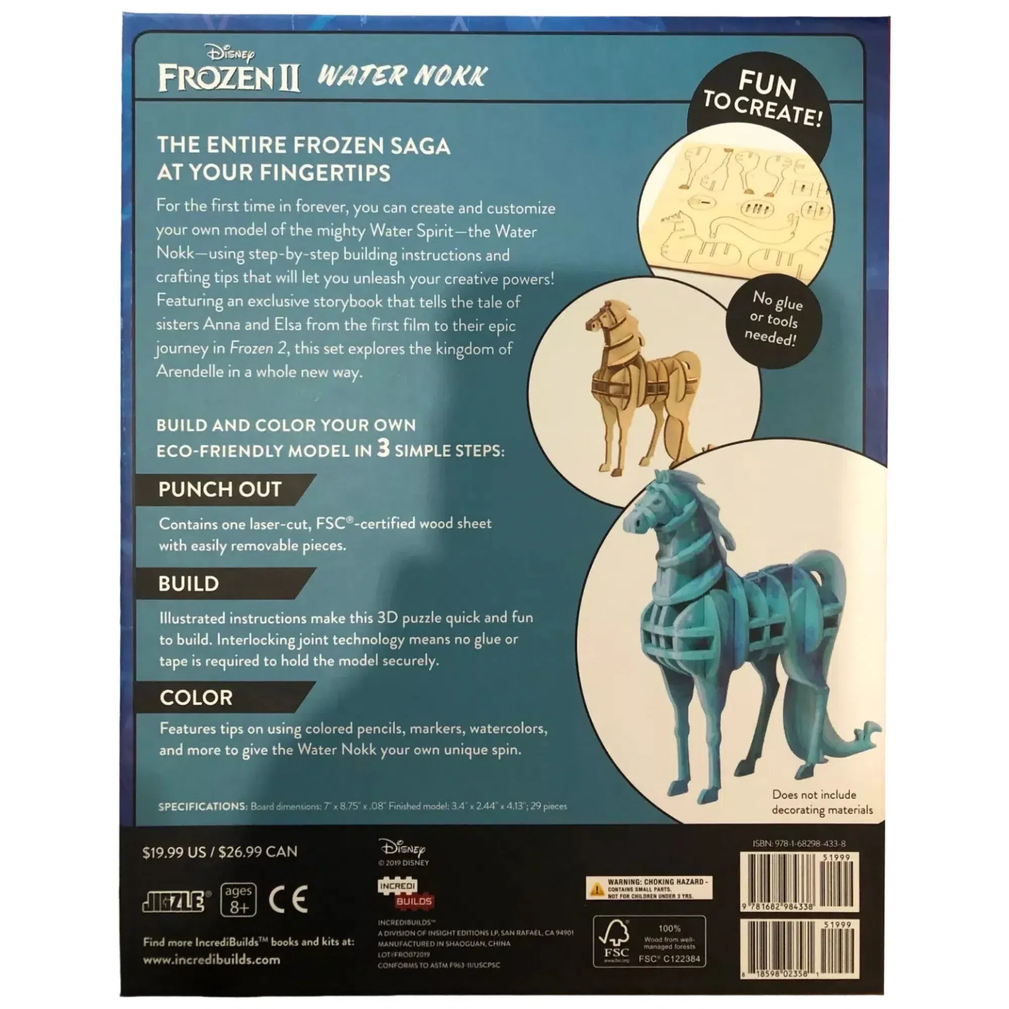 Disney's Frozen 2 - Water Nokk 3D Wood Model Kit and Frozen 2 Storybook Set - Insight Editions - Incredibuilds Series - Image 3