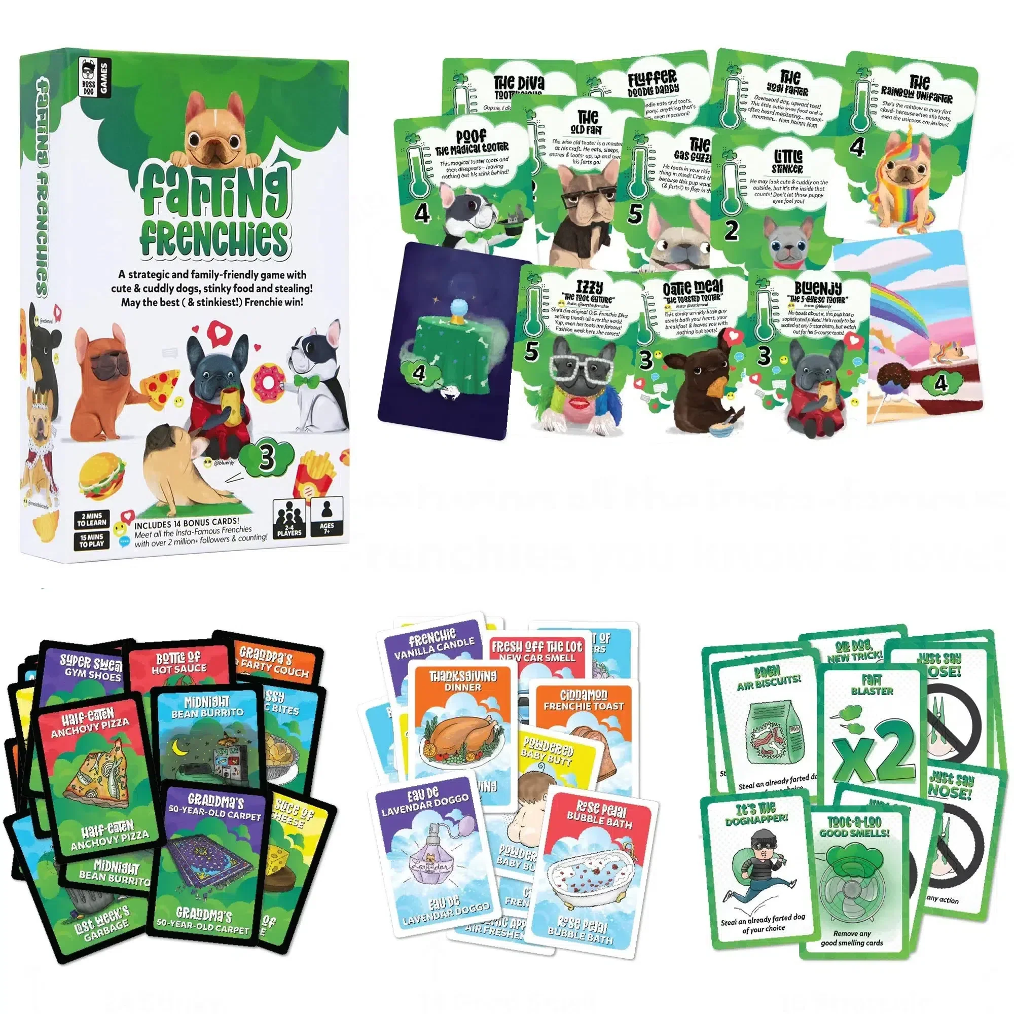 Farting Frenchies - Competitive Dog Card Game for Family, Adults, and Children (2-4 Players, Ages 7+) - Boss Dog Games - Image 2