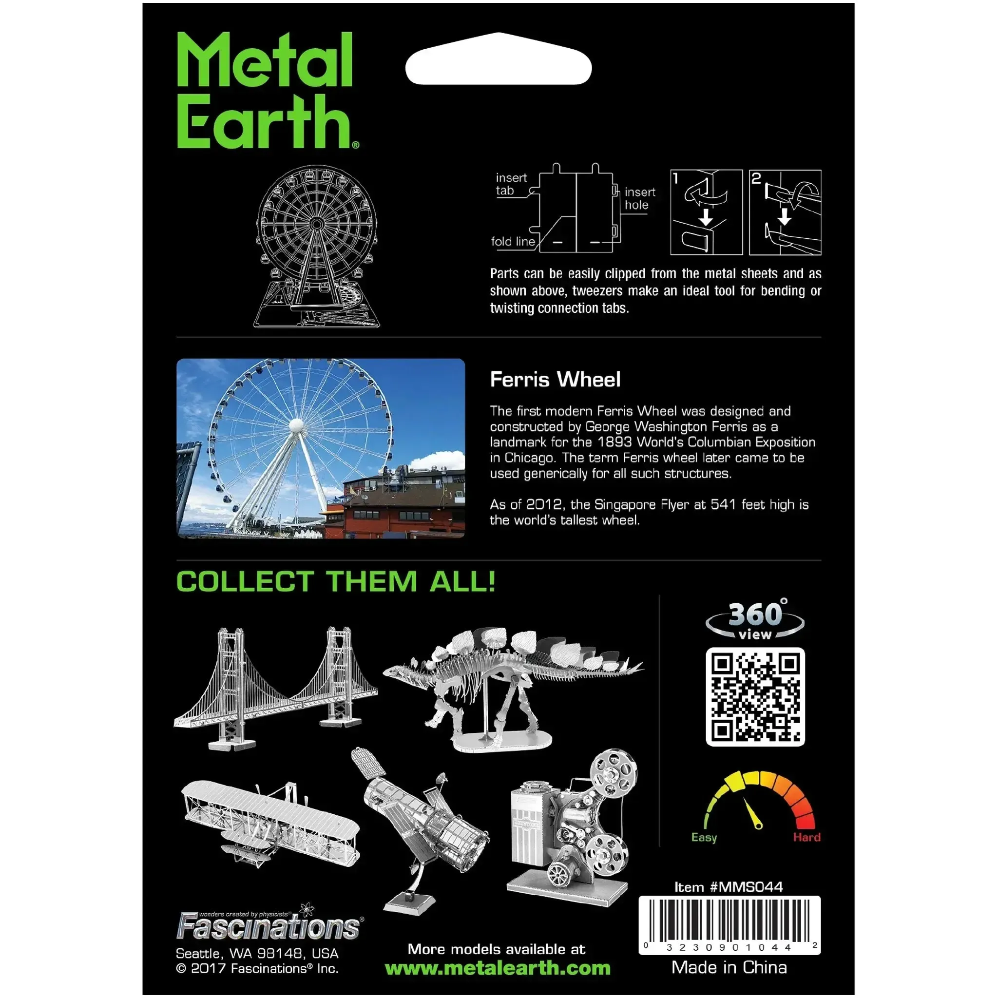 Ferris Wheel Figure Model Kit (Steel, Moderate Difficulty) - Fascinations - Metal Earth Series - (2023) - Image 3