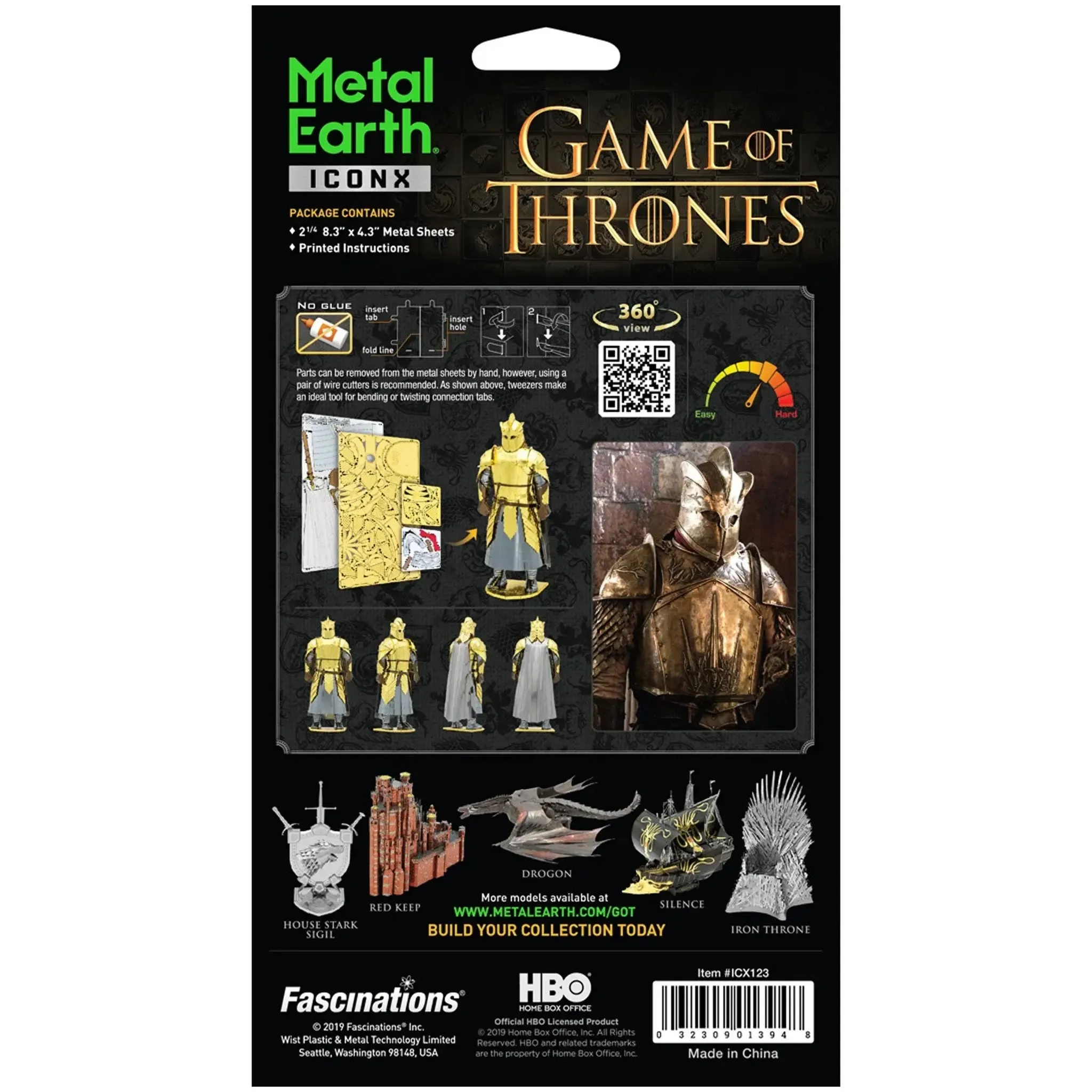 Game of Thrones - The Mountain 3D Figure Model Kit (Steel, Hard Difficulty) - Fascinations - Metal Earth ICONX Series - (2019) - Image 3