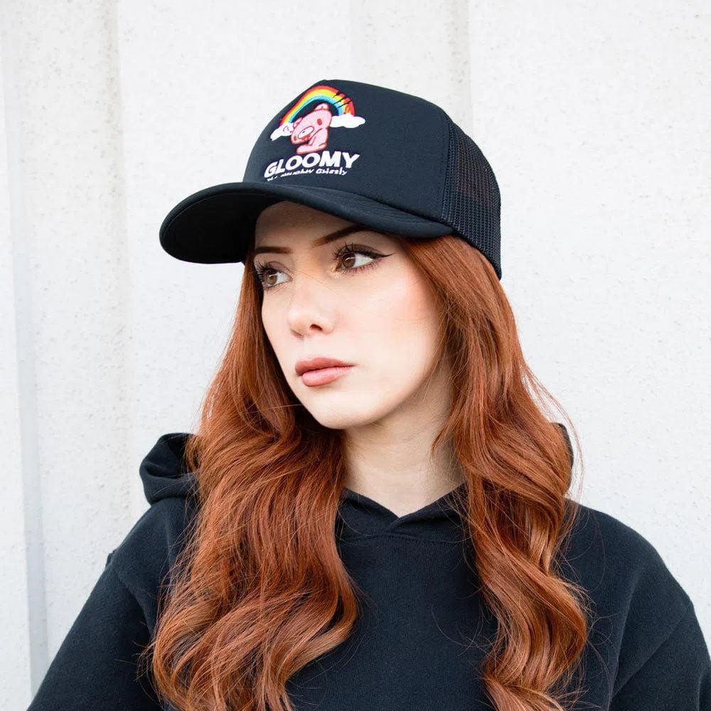Gloomy Bear - The Naughty Grizzly Rainbow Trucker Hat (Black, Embroidered) - Bioworld - Image 6