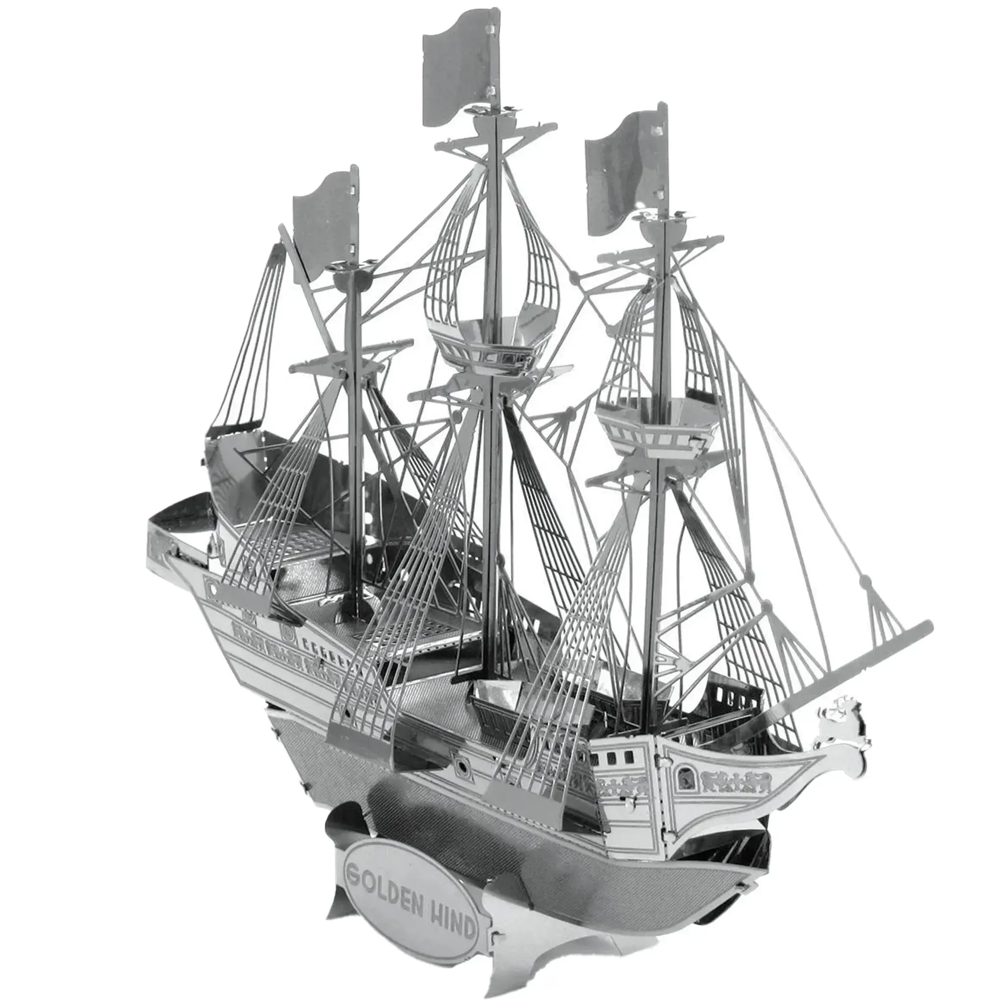 Golden Hind Ship Figure Model Kit (Steel, Moderate Difficulty) - Fascinations - Metal Earth Series - (2023) - Image 2