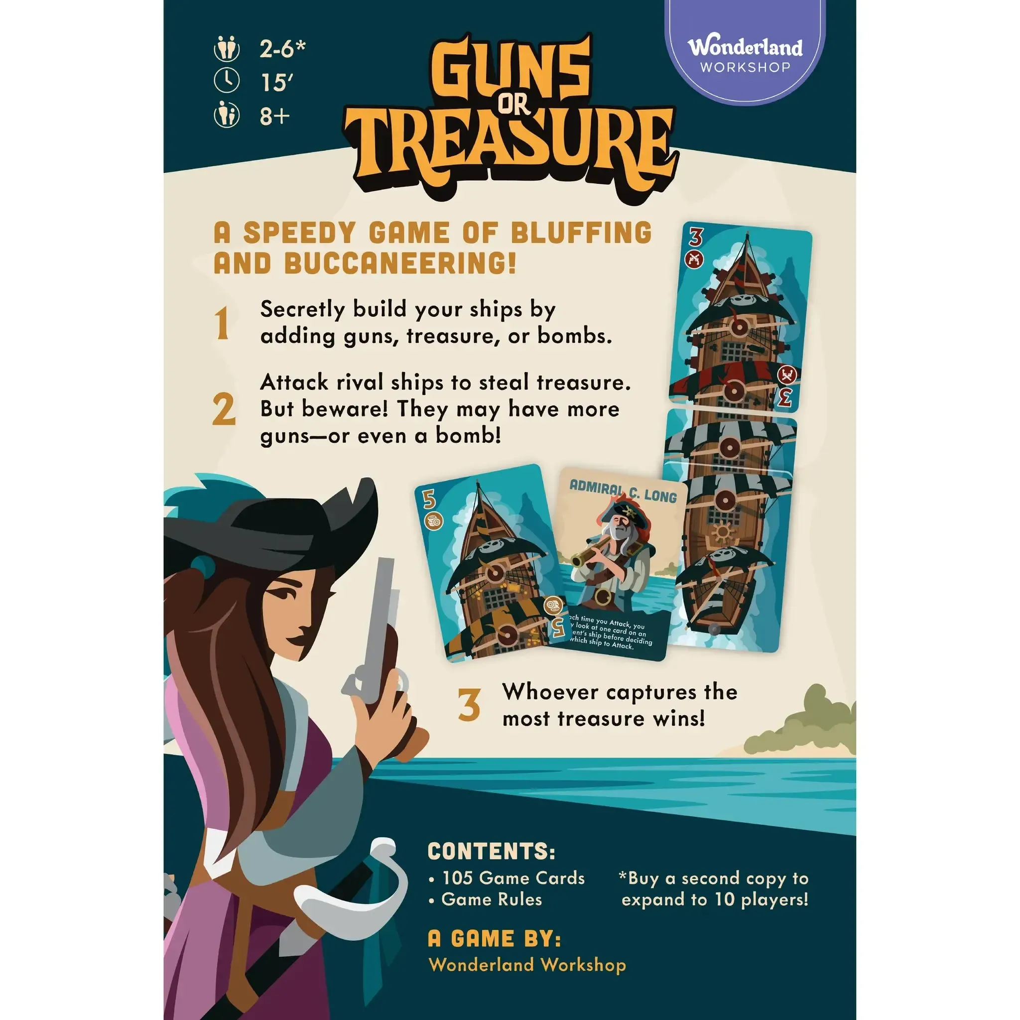 Guns or Treasure - Party Pirate Card Game for Family, Adults & Children (2-6 Players, Ages 8+) - Image 11