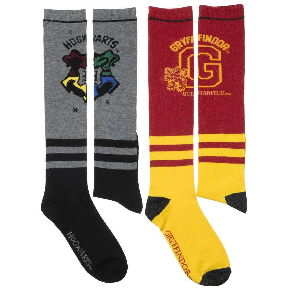 Harry Potter - Hogwarts & Gryffindor Knee High Socks (2 Pairs) - Bioworld - Image 2