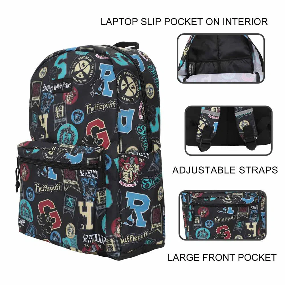 Harry Potter - Hogwarts Houses Laptop Backpack (All Over Print) - Bioworld - Image 8