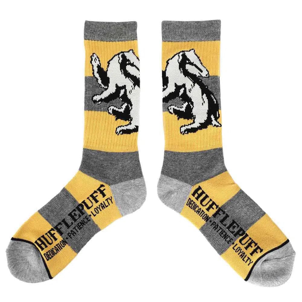 Harry Potter - Hufflepuff Rugby Stripe Crew Socks - Bioworld - Image 2