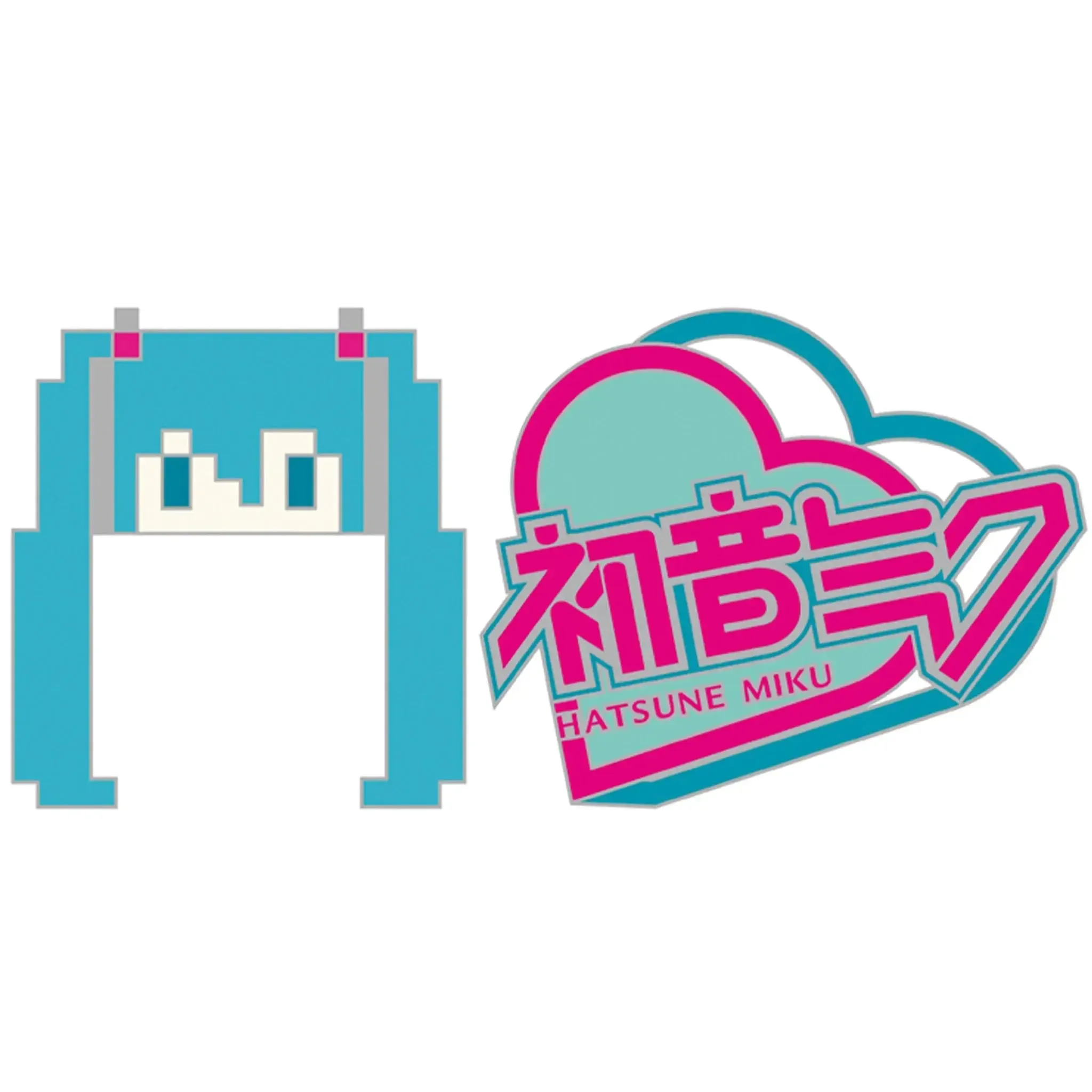 Hatsune Miku - 8 Bit Miku & Heart Pin Badge Set (Metal) - ABYstyle - Image 2