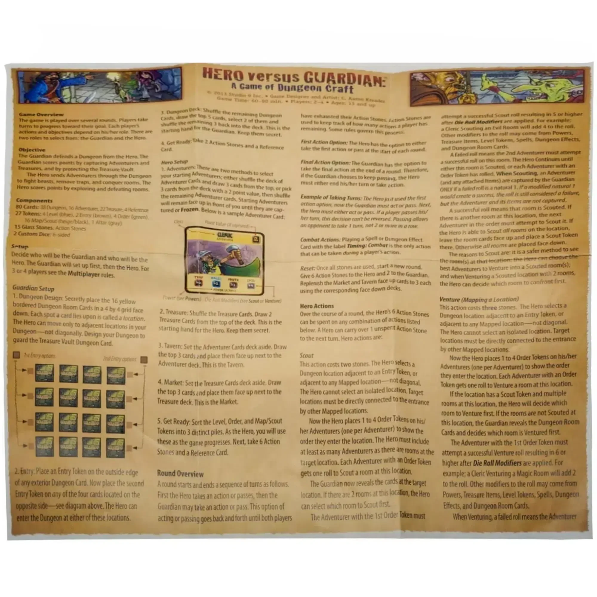 HERO versus GUARDIAN: A Game of Dungeon Craft - Dungeon-Crawl Fantasy Card Game for Family, and Adults (2-4 Players, Ages 9+) - Studio 9 Games - Image 5