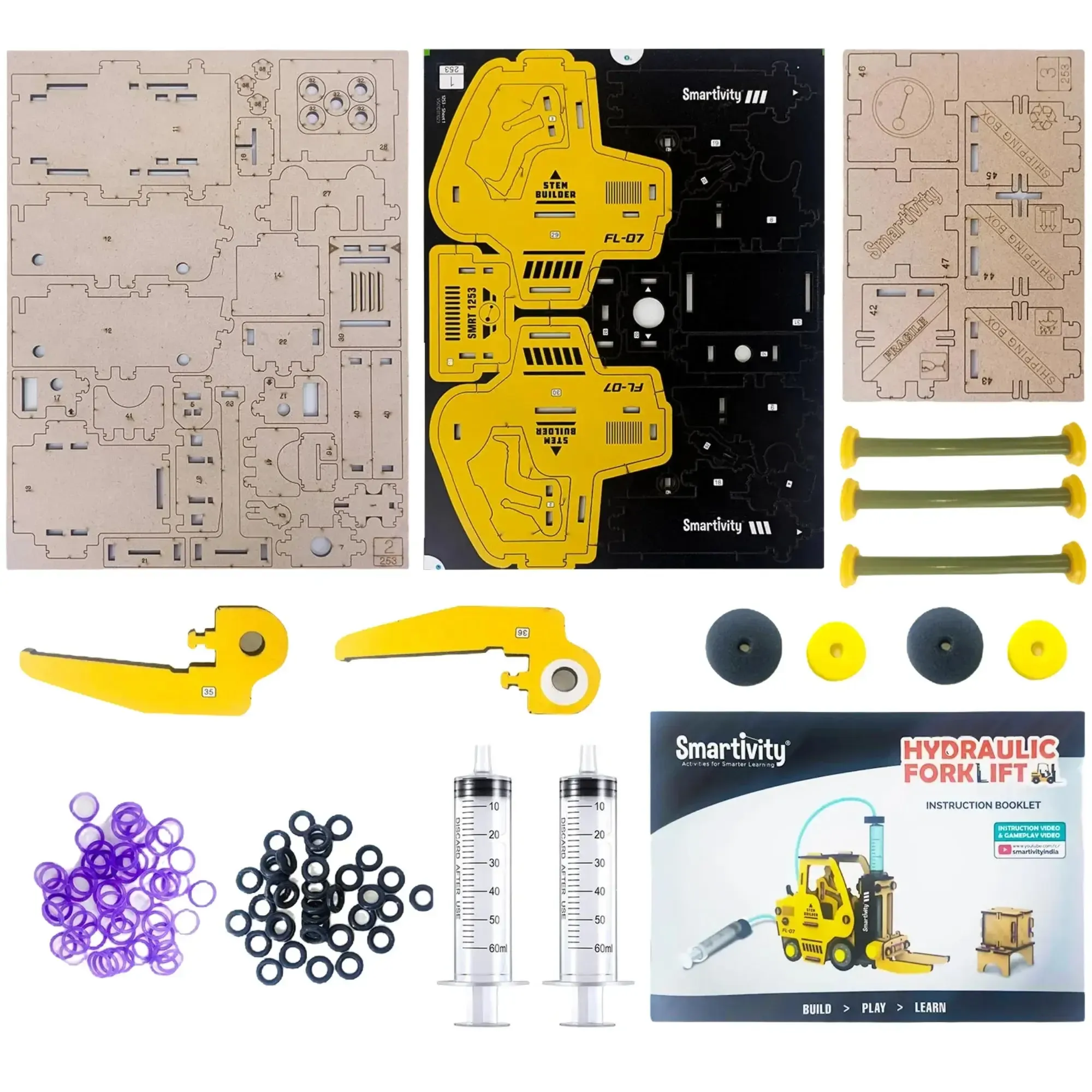 Hydraulic Forklift with Pallet and Box - STEM Toy Building Set - Smartivity - Image 2