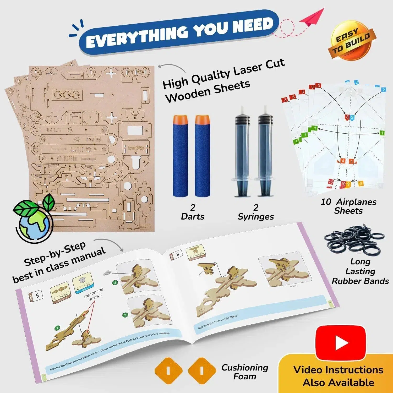 Hydraulic Plane Launcher - STEM Toy Building Set - Smartivity - Image 2