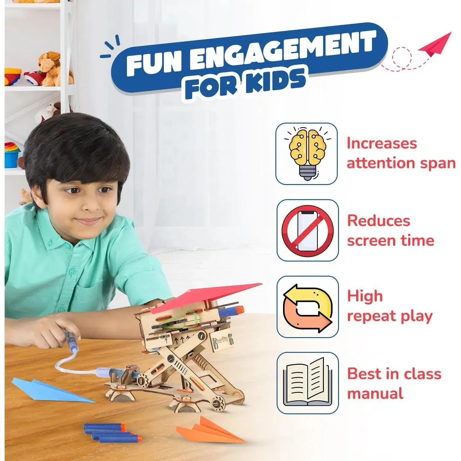 Hydraulic Plane Launcher - STEM Toy Building Set - Smartivity - Image 5