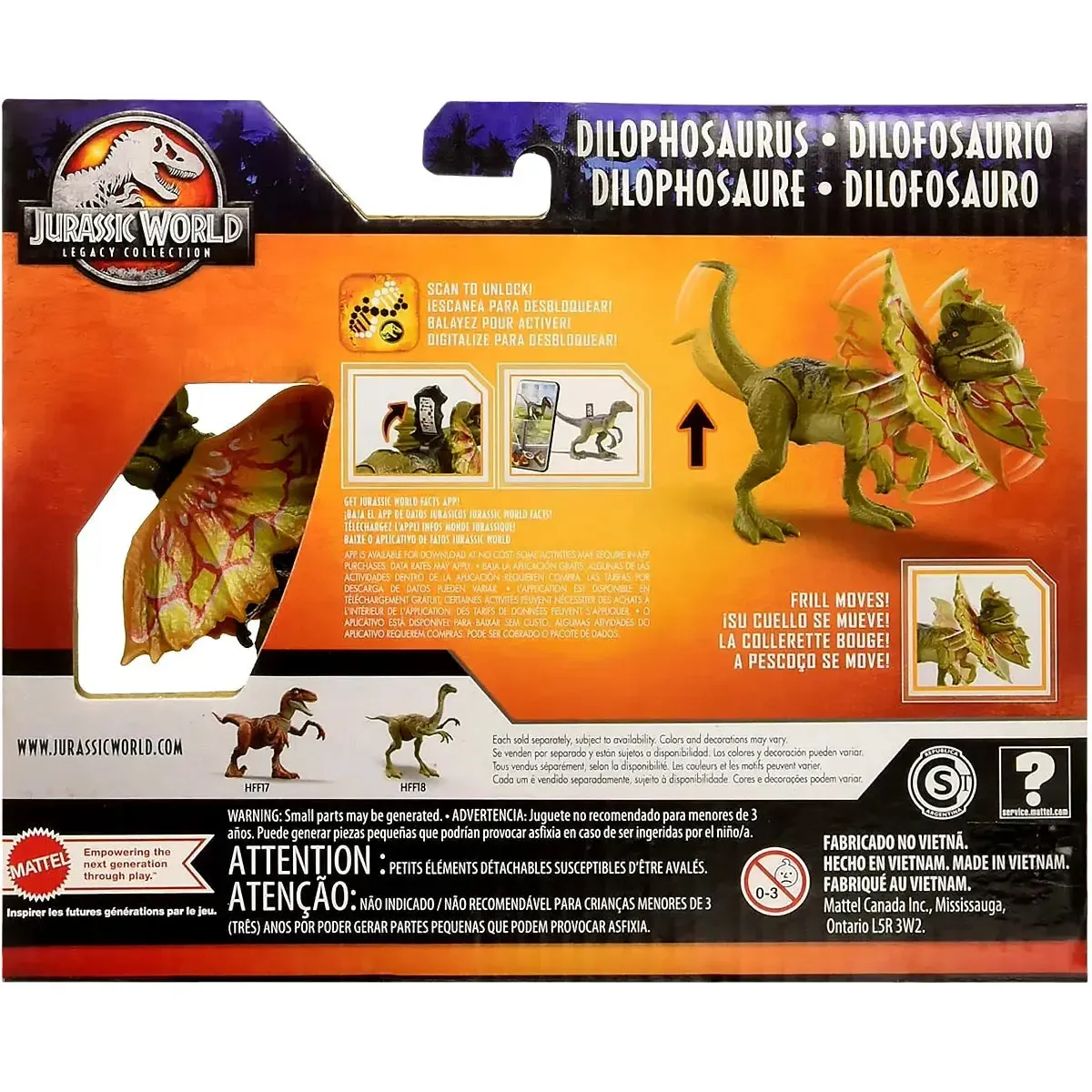 Jurassic World - Dilophosaurus Action Figure Toy (3", Augmented Reality) - Mattel - Legacy Collection Series (2021) - Image 3