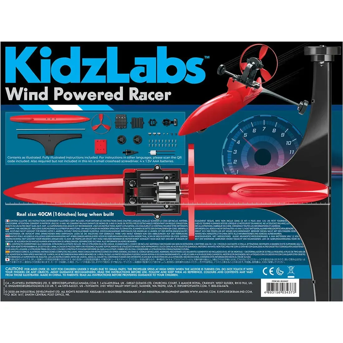 KidzLabs: Wind Powered Racer - Educational Toy Car STEAM Building Kit - 4M - Image 3