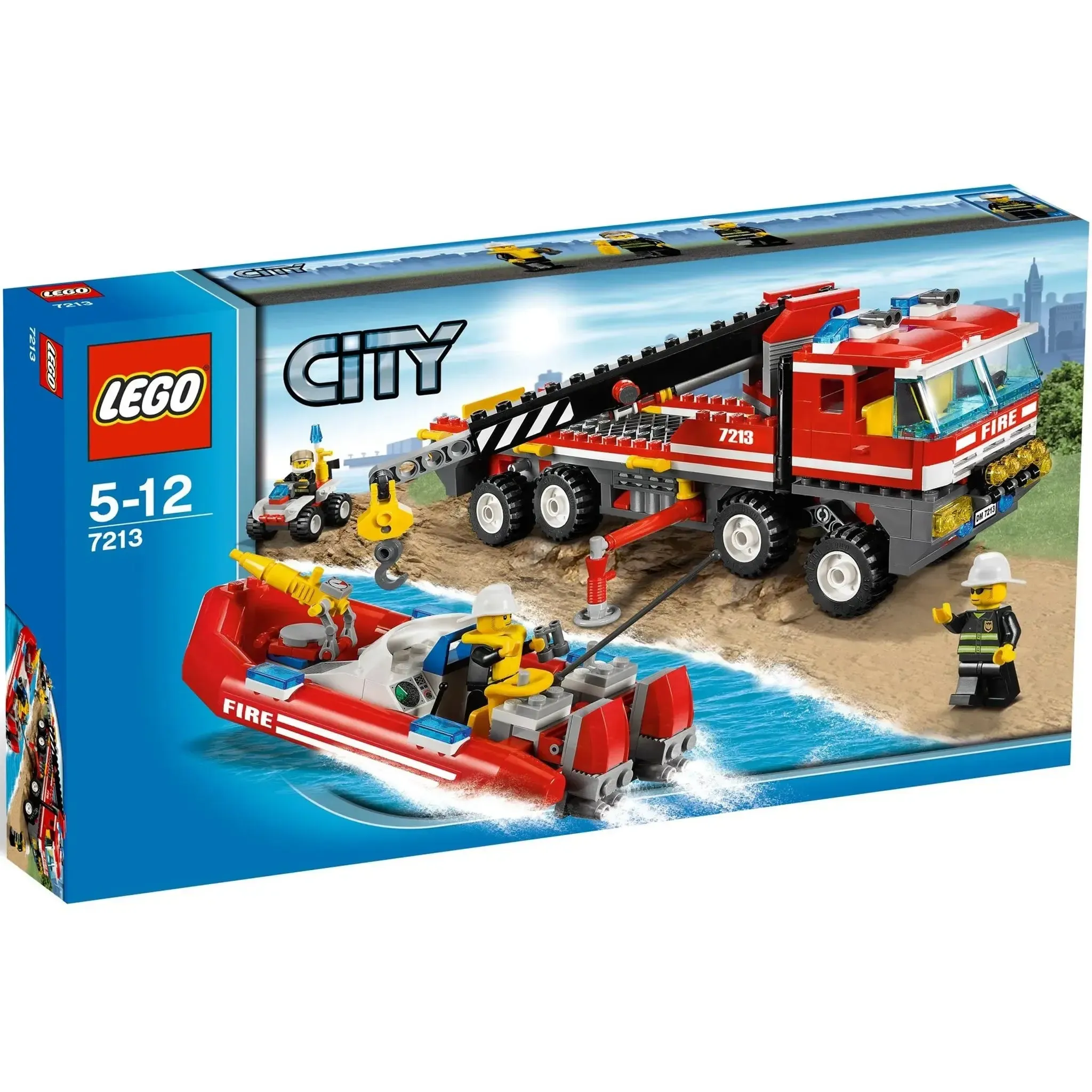 LEGO [City] - Off-Road Fire Truck & Fireboat Building Set - Fire Series (7213)