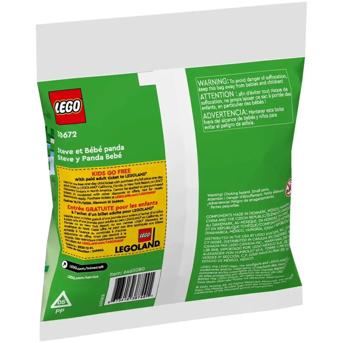 LEGO [Minecraft] - Steve and Baby Panda Building Set - Minifig-scale Series (30672) - Image 3
