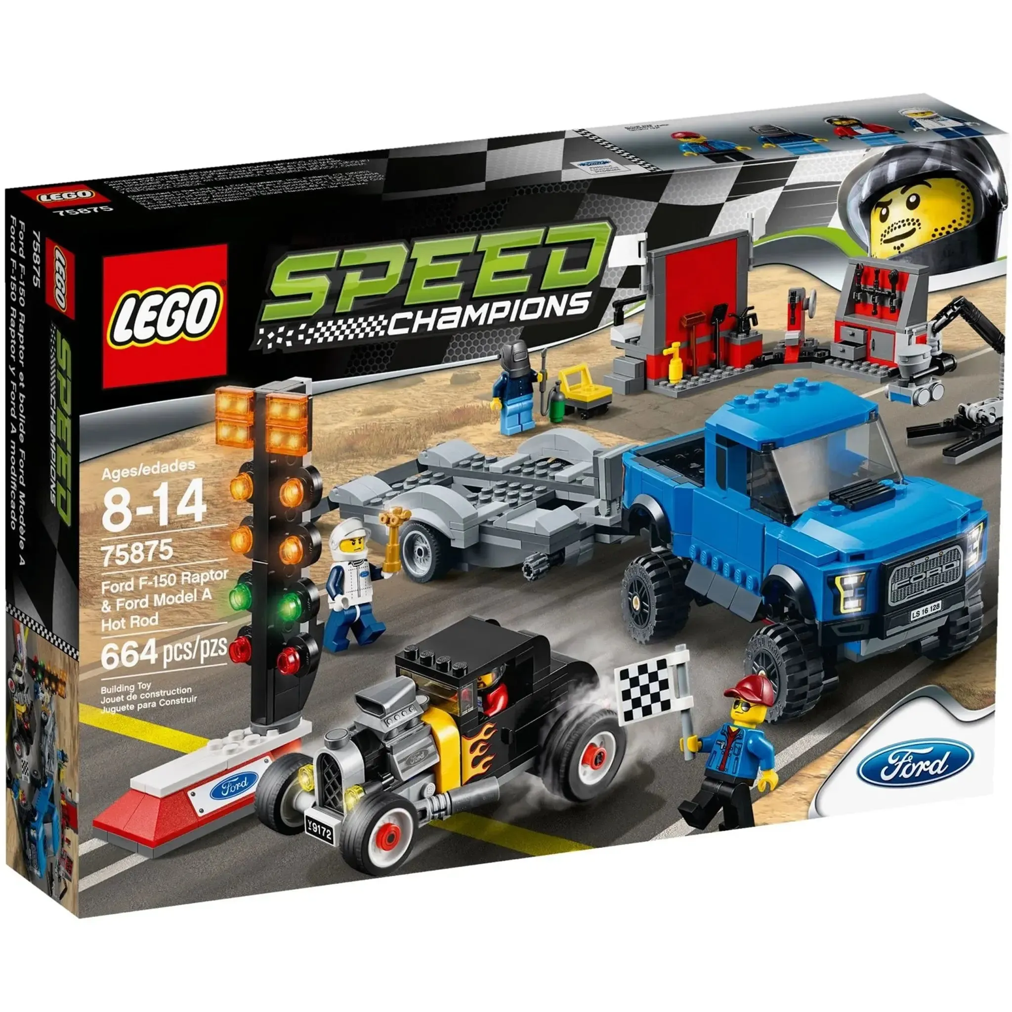 LEGO [Speed Champions] - Ford F-150 Raptor & Ford Model A Hot Rod Building Set - Ford Series (75875)