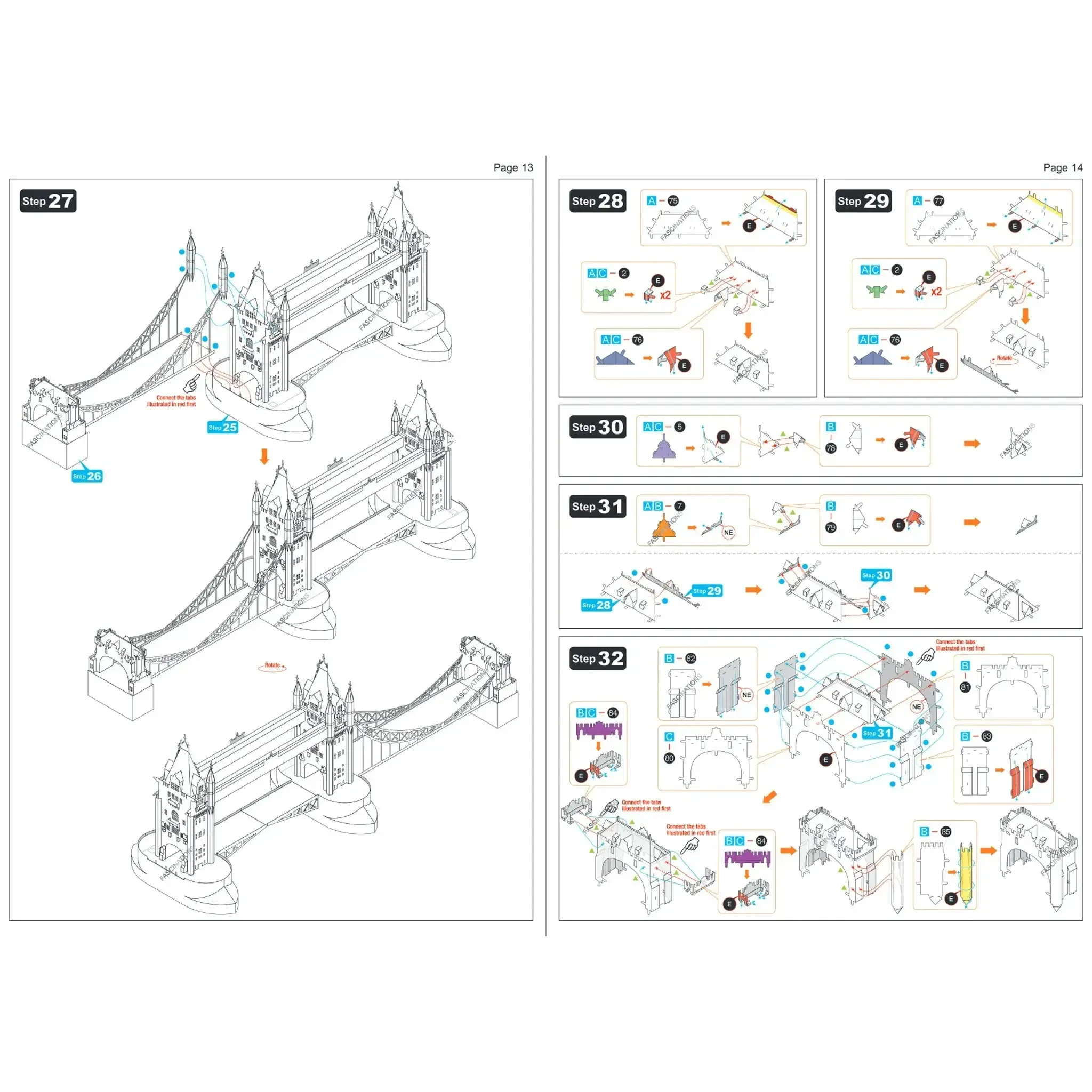 London Tower Bridge 3D Figure Model Kit (1:739 Scale, Steel, Moderate Difficulty) - Fascinations - Metal Earth Premium Series - (2023) - Image 13
