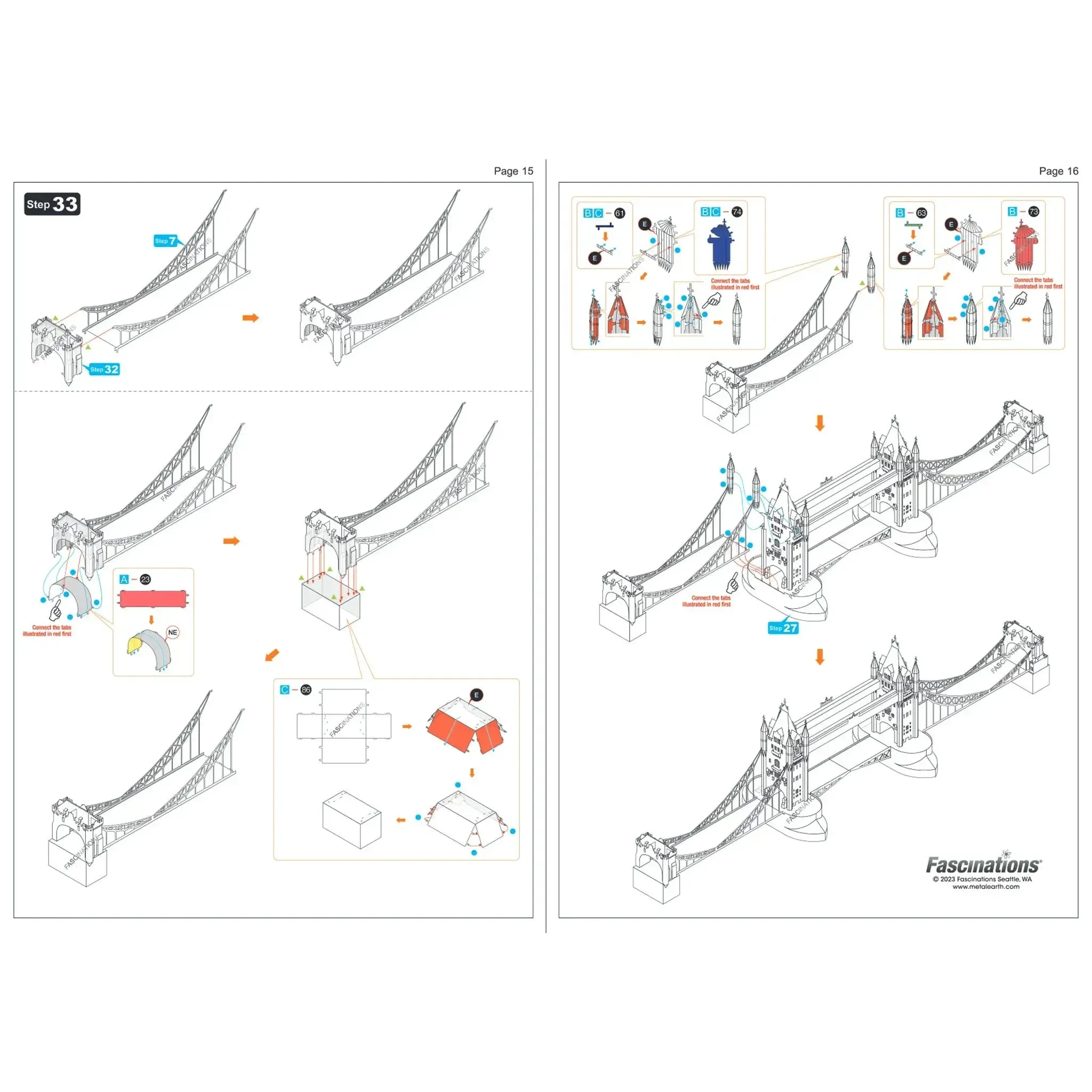London Tower Bridge 3D Figure Model Kit (1:739 Scale, Steel, Moderate Difficulty) - Fascinations - Metal Earth Premium Series - (2023) - Image 14