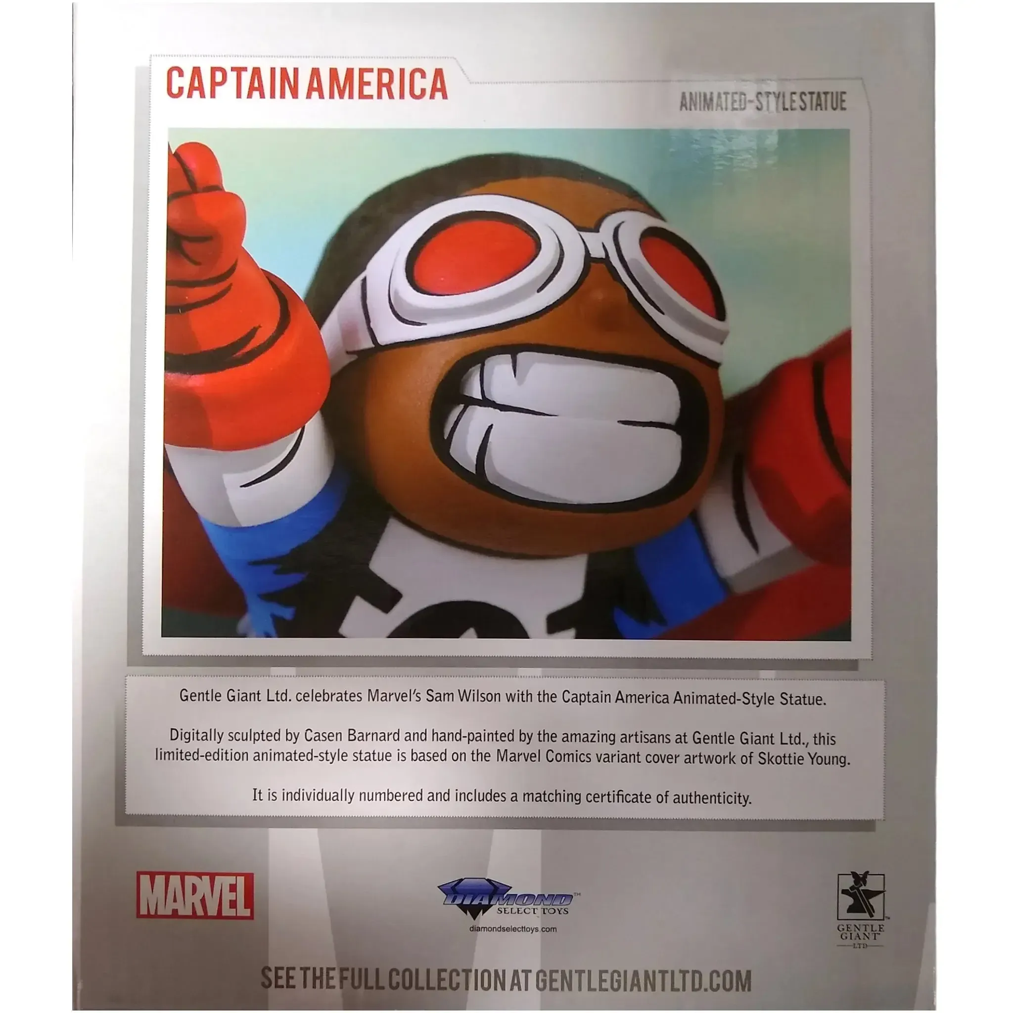 Marvel - Captain America (Sam Wilson) Animated-Style Statue Figure (5", Limited Edition) - Diamond Select Toys [Gentle Giant Ltd.] - (2024) - Image 3