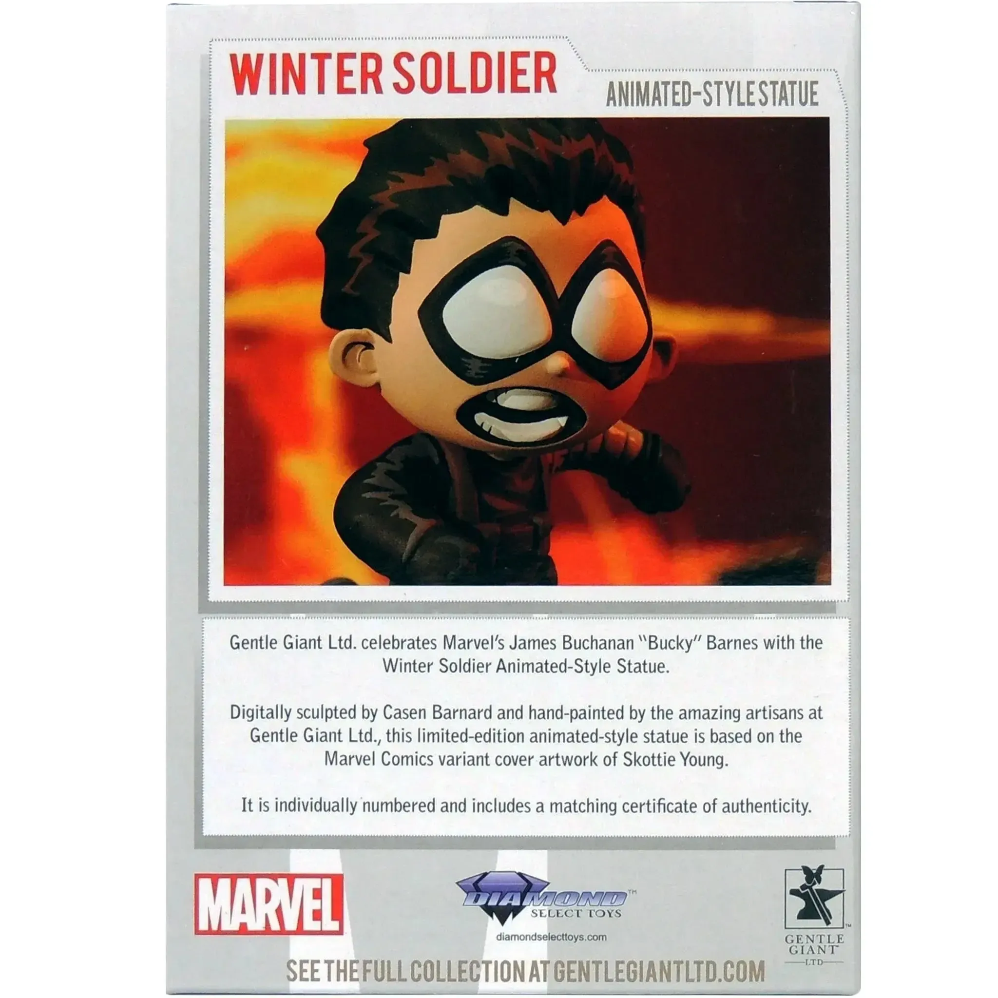Marvel Comics - Winter Soldier Animated-Style Statue Figure (4") - Diamond Select Toys [Gentle Giant Ltd.] - (2022) - Image 3
