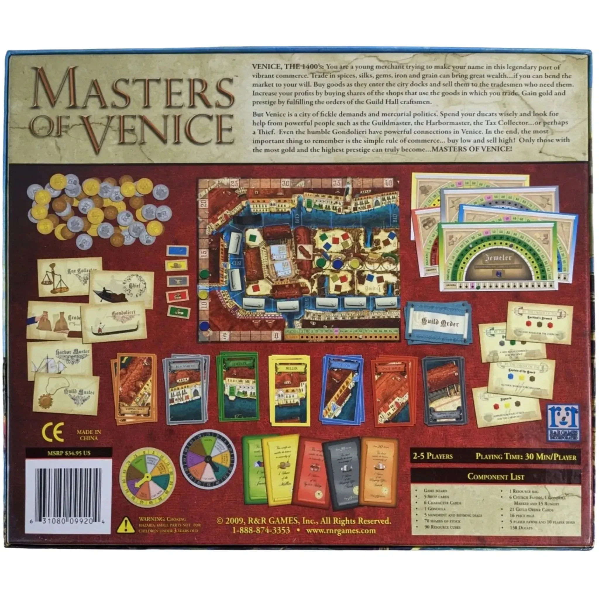 Masters of Venice - Economic Civilization Board Game for Adults (2-5 Players, Ages 15+) - R&R Games - Image 3