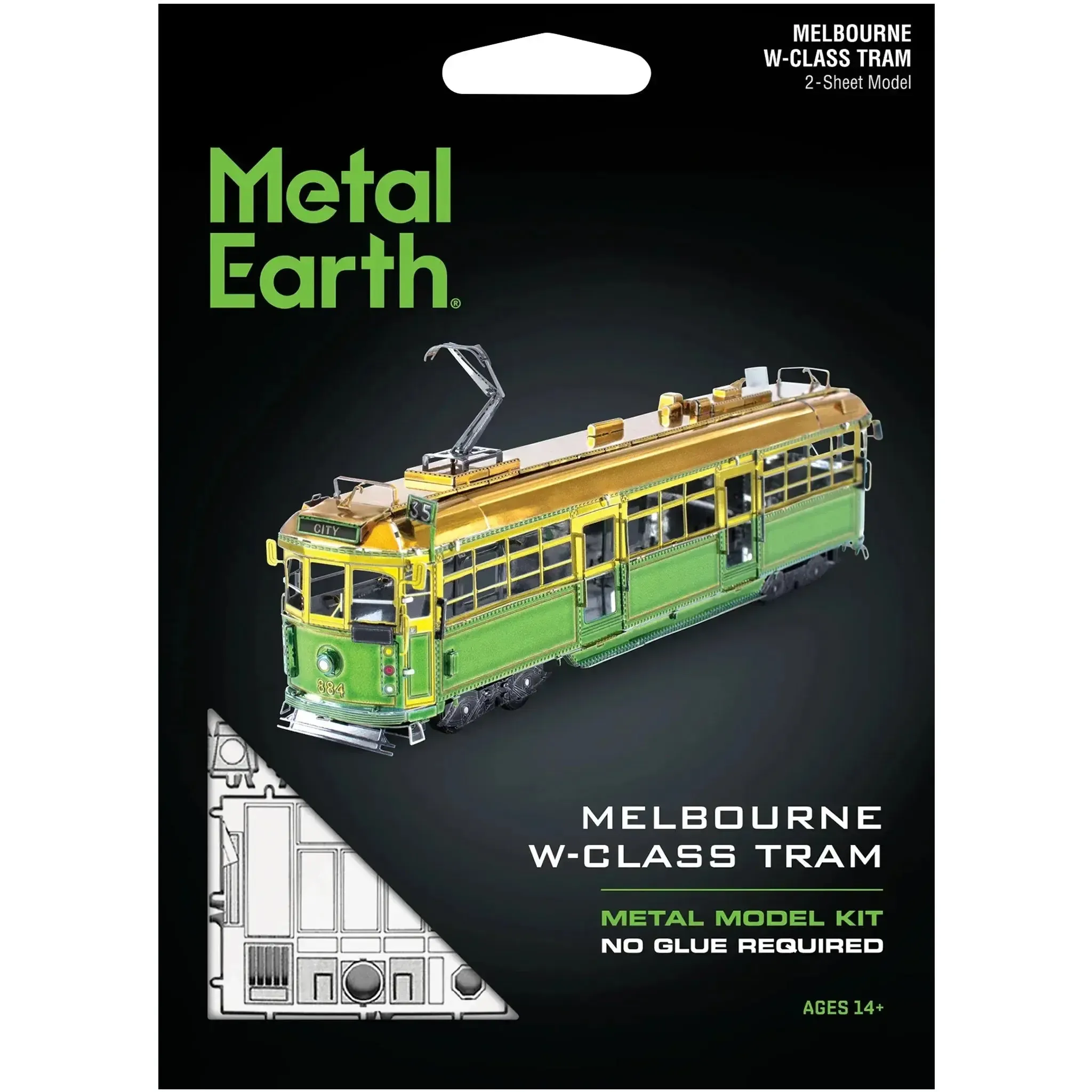 Melbourne W-Class Tram (Colored) Transit Car 3D Figure Model Kit (Steel, Moderate Difficulty) - Fascinations - Metal Earth Series - (2022)