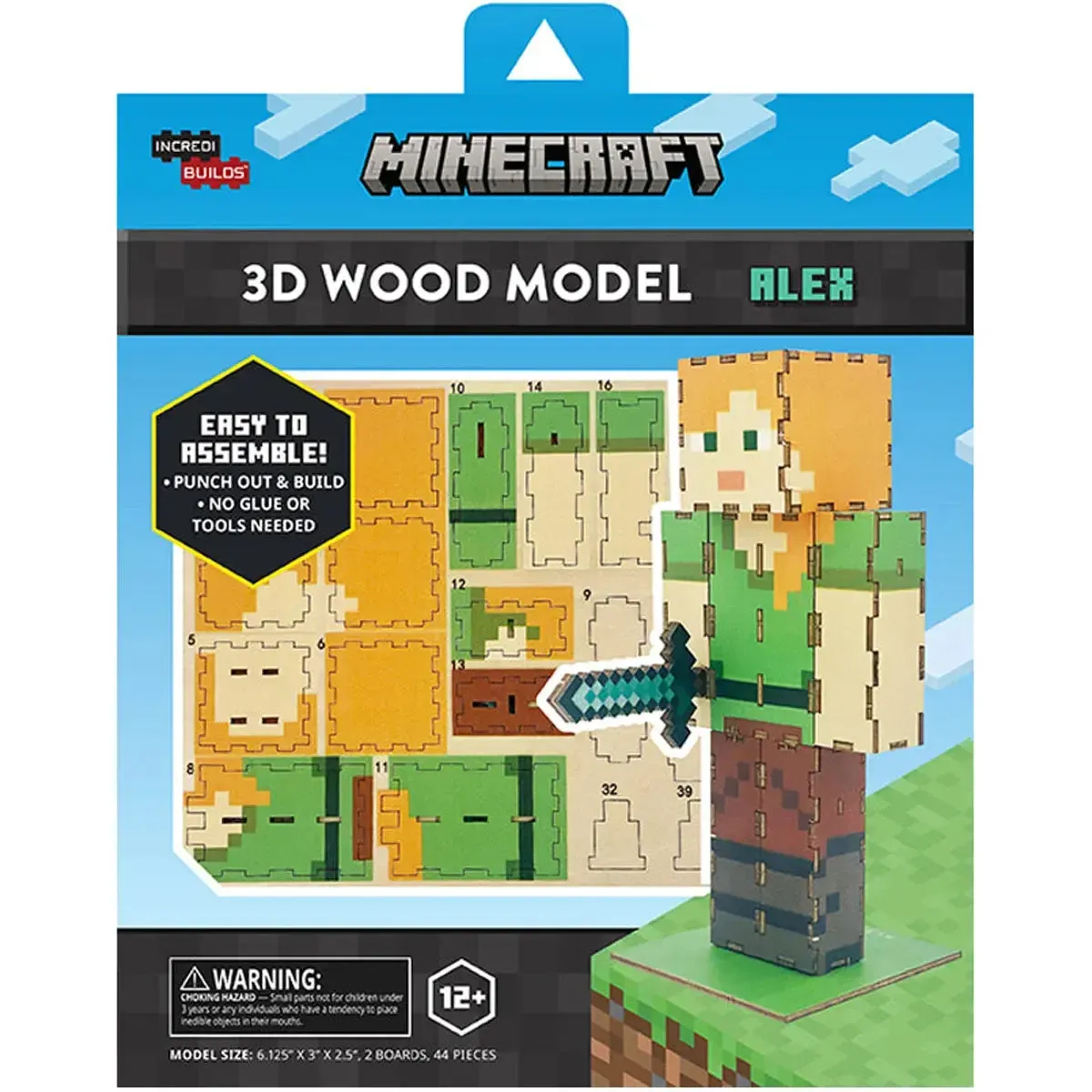 Minecraft - Alex 3D Wood Model Kit - Insight Editions - Incredibuilds Series