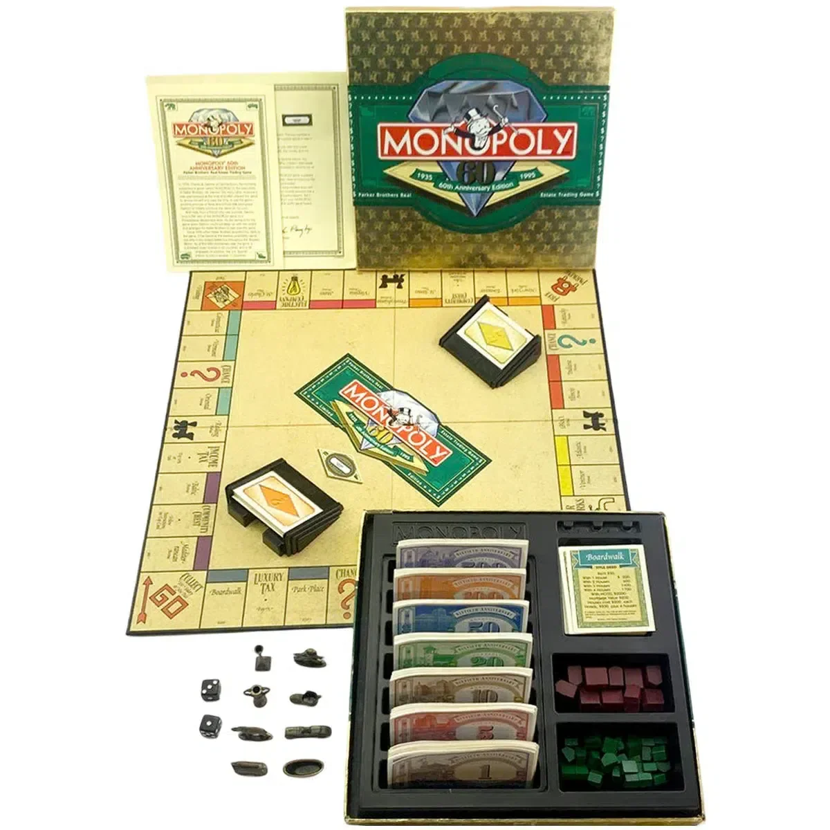 Monopoly: 60th Anniversary Edition - Economic Classic Board Game for Family, Adults, and Children (2-8 Players, Ages 8+) - Parker Brothers - Image 2