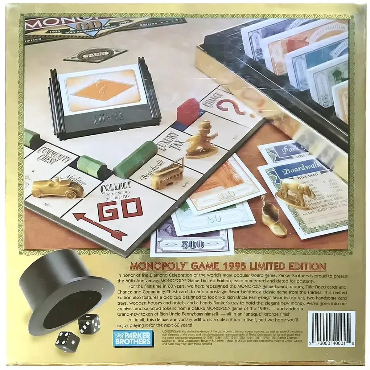 Monopoly: 60th Anniversary Edition - Economic Classic Board Game for Family, Adults, and Children (2-8 Players, Ages 8+) - Parker Brothers - Image 3