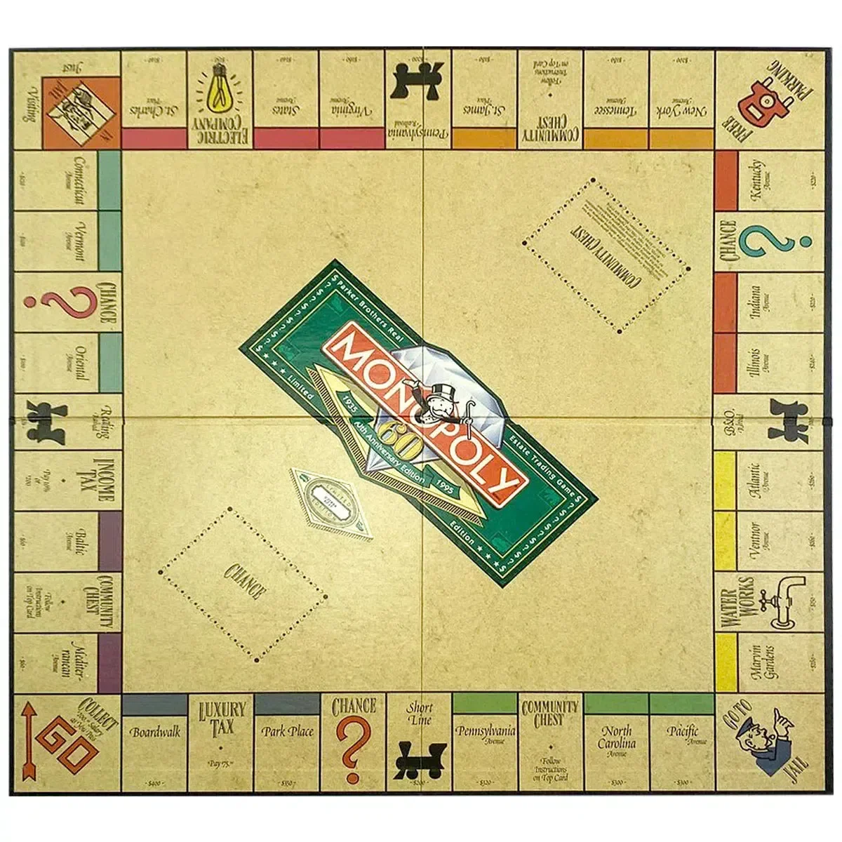 Monopoly: 60th Anniversary Edition - Economic Classic Board Game for Family, Adults, and Children (2-8 Players, Ages 8+) - Parker Brothers - Image 4