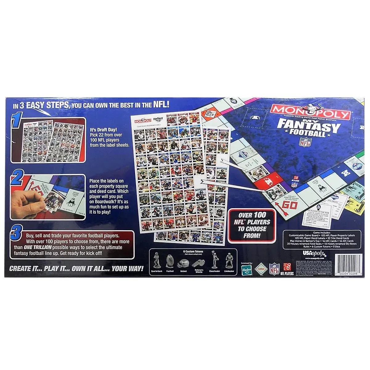 Monopoly: My Fantasy Football Players Edition [NFL] - Economic Sports Board Game for Family, Adults, and Children (2-6 Players, Ages 8+) - USAopoly - Image 3